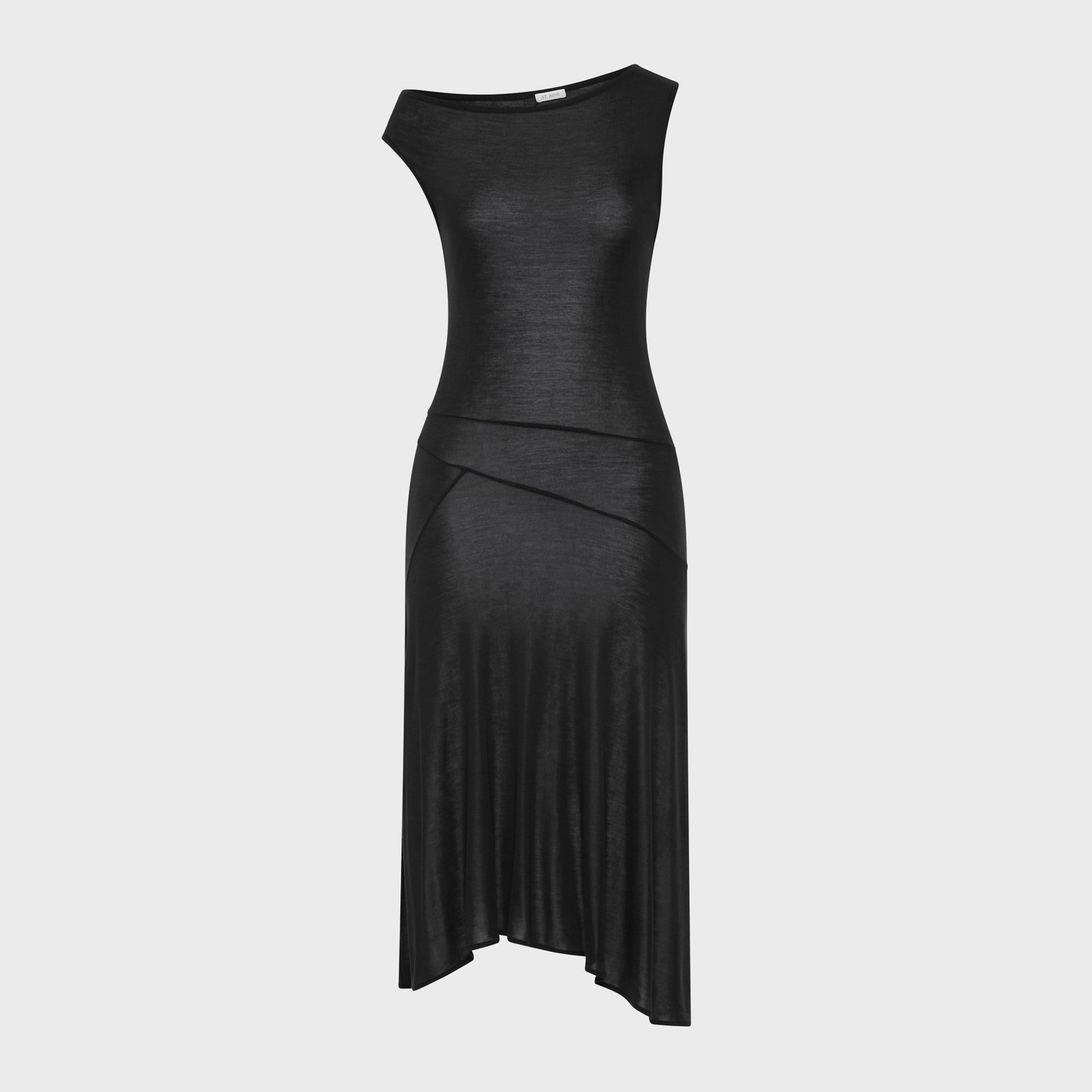 St. Agni Fine Jersey Off Shoulder Dress - Charcoal