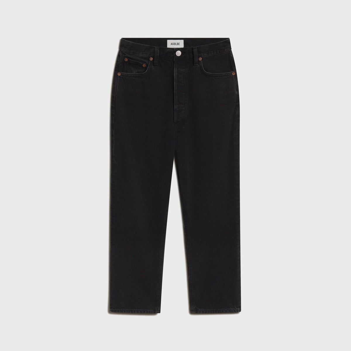 Agolde Riley High Rise Straight Crop Jean - Track