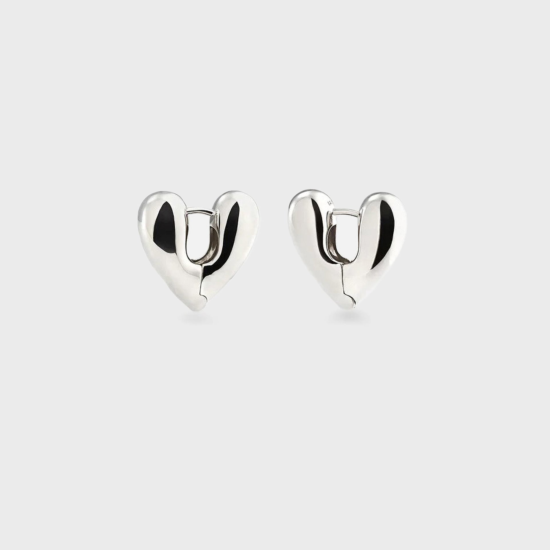 Annika Inez Small Heart Hoops - Silver