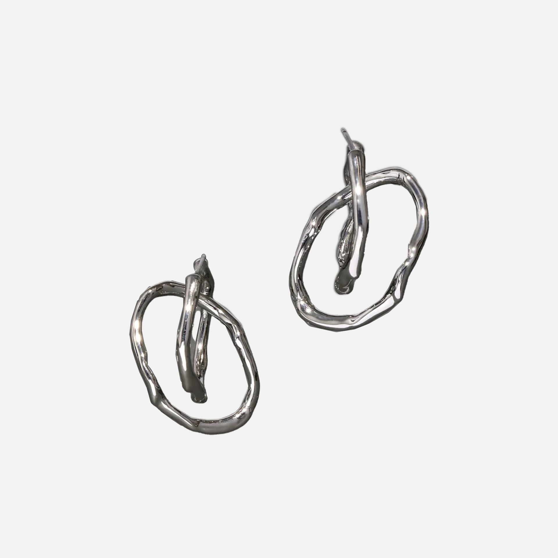 Alexis Bittar Twisted Interlock Hoop Earrings - Silver