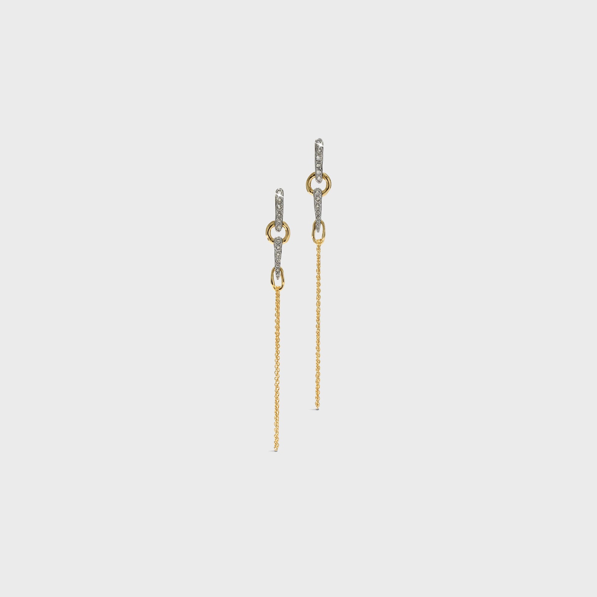 Alexis Bittar Solanales Crystal Spear Chain Drop Earrings - Gold / Silver