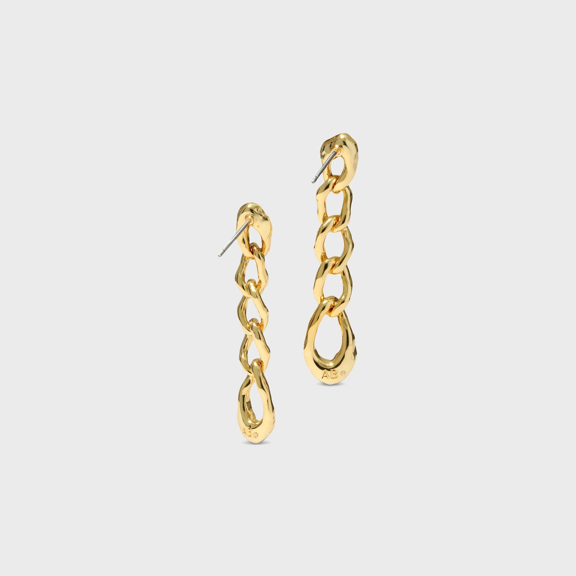 Alexis Bittar Solanales Crystal Chain Link Drop Earrings - Gold