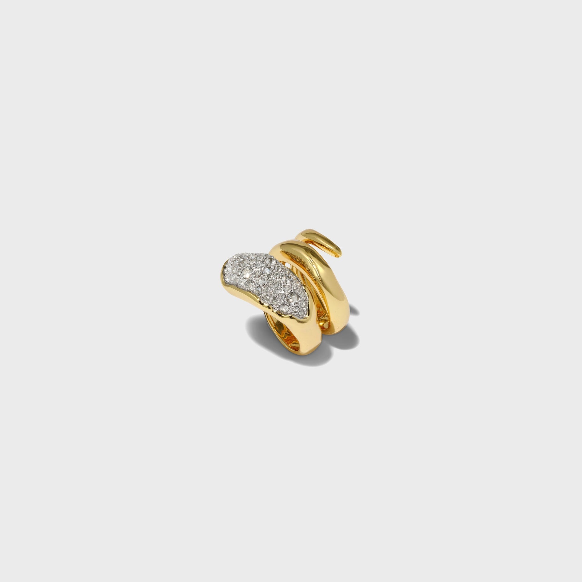 Alexis Bittar Solanales Crystal Coiled Ring - Gold / Silver