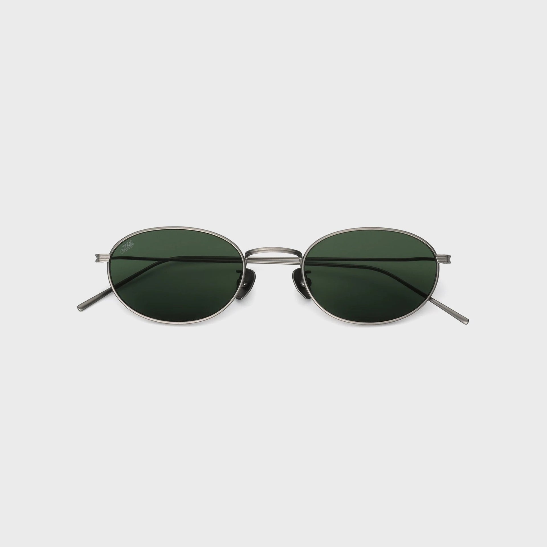 Akila Petal Sunglasses - Brushed Gunmetal / Bottle Green
