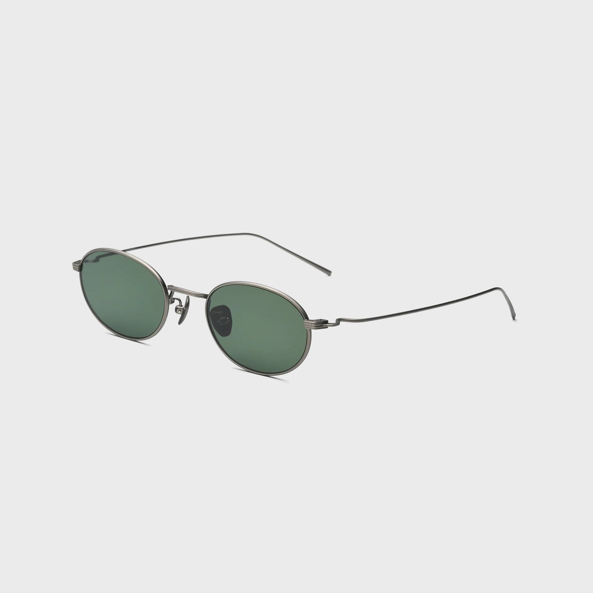 Akila Petal Sunglasses - Brushed Gunmetal / Bottle Green
