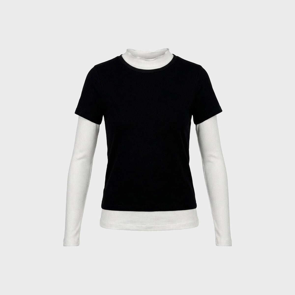 Aya Muse Double Layer Tee - Black / White