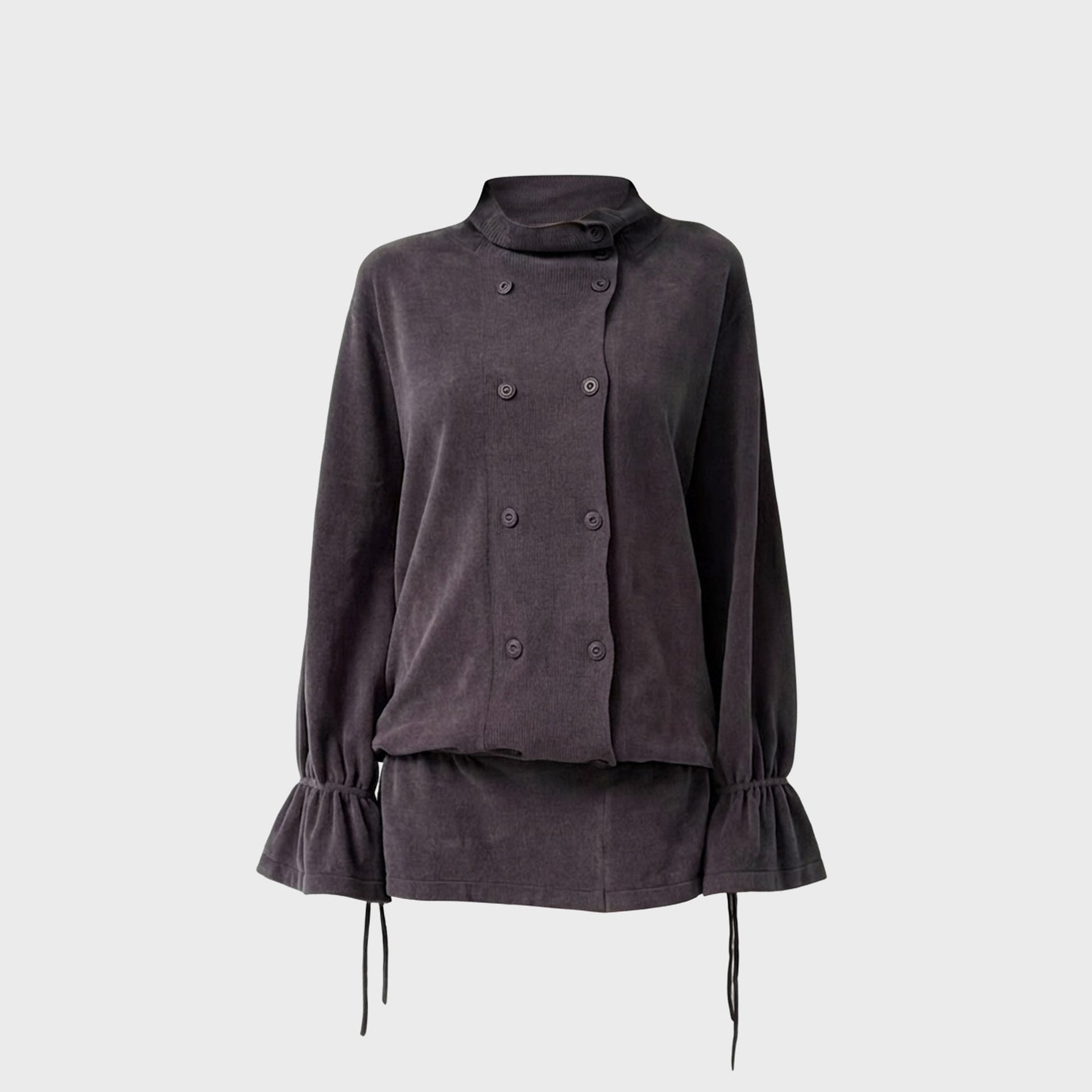 Faded black Stone Island oversized T-shirt, front view, ribbed crewneck and compass logo patch on chest