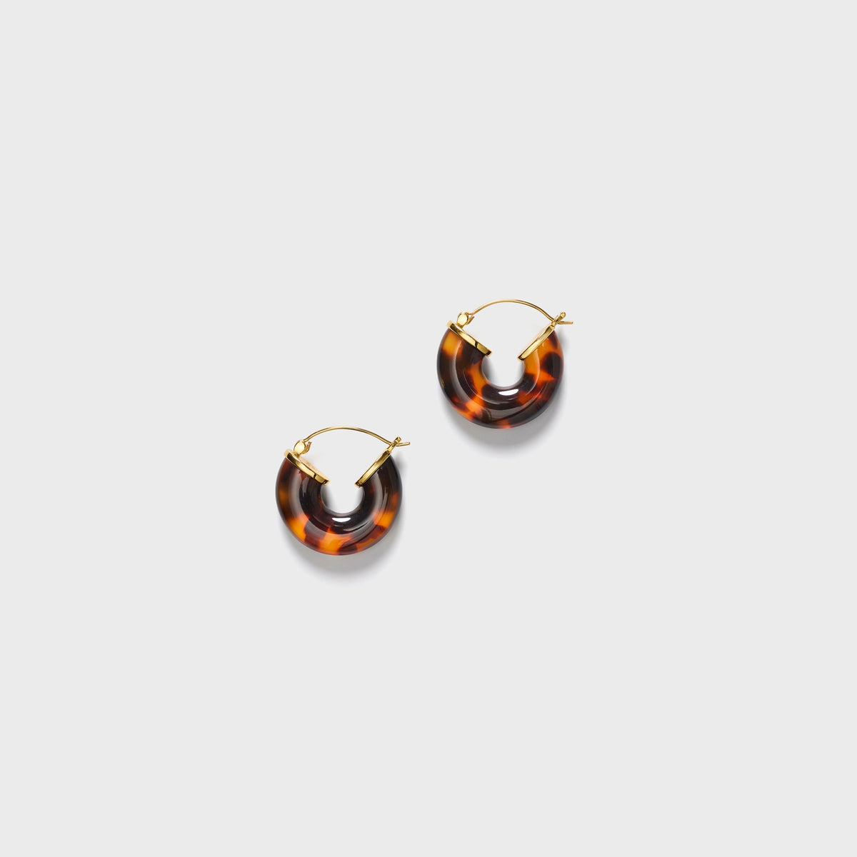 Anni Lu Big Swell Hoops Earrings - Golden Tortoise