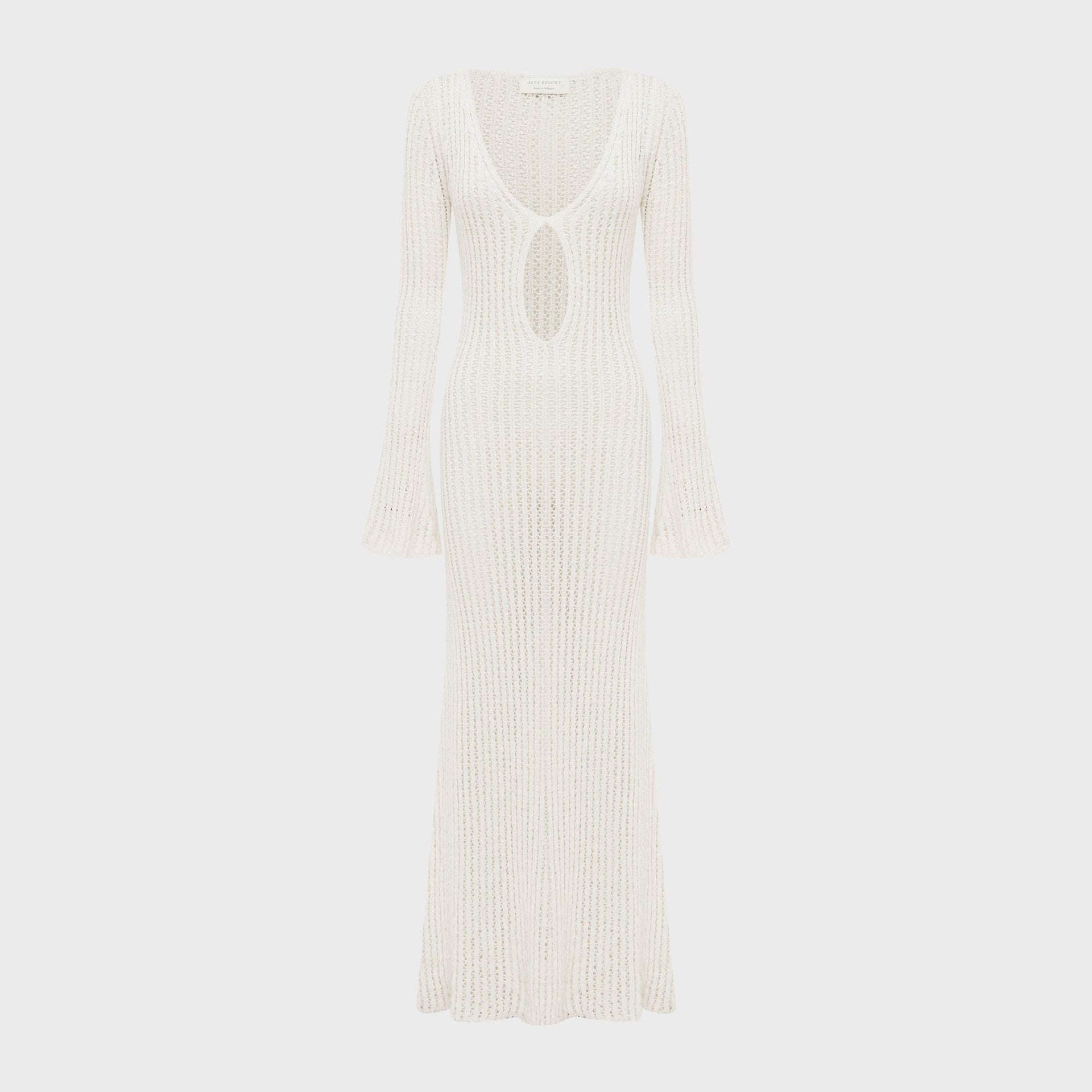 Asta Resort Fernanda Long Sleeve Crochet Dress - Salt Sequin