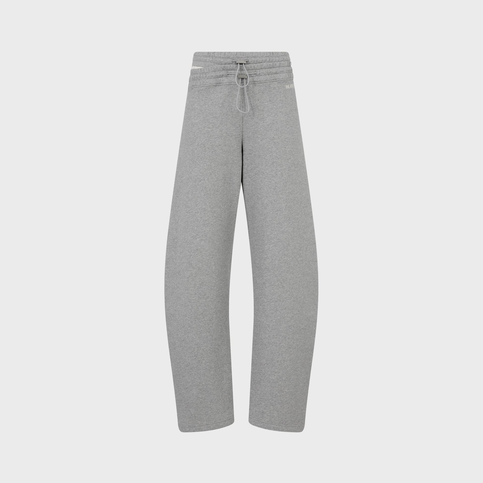 The Attico melange grey vintage jogger sweatpant with drawstring waist, front view, flat lay