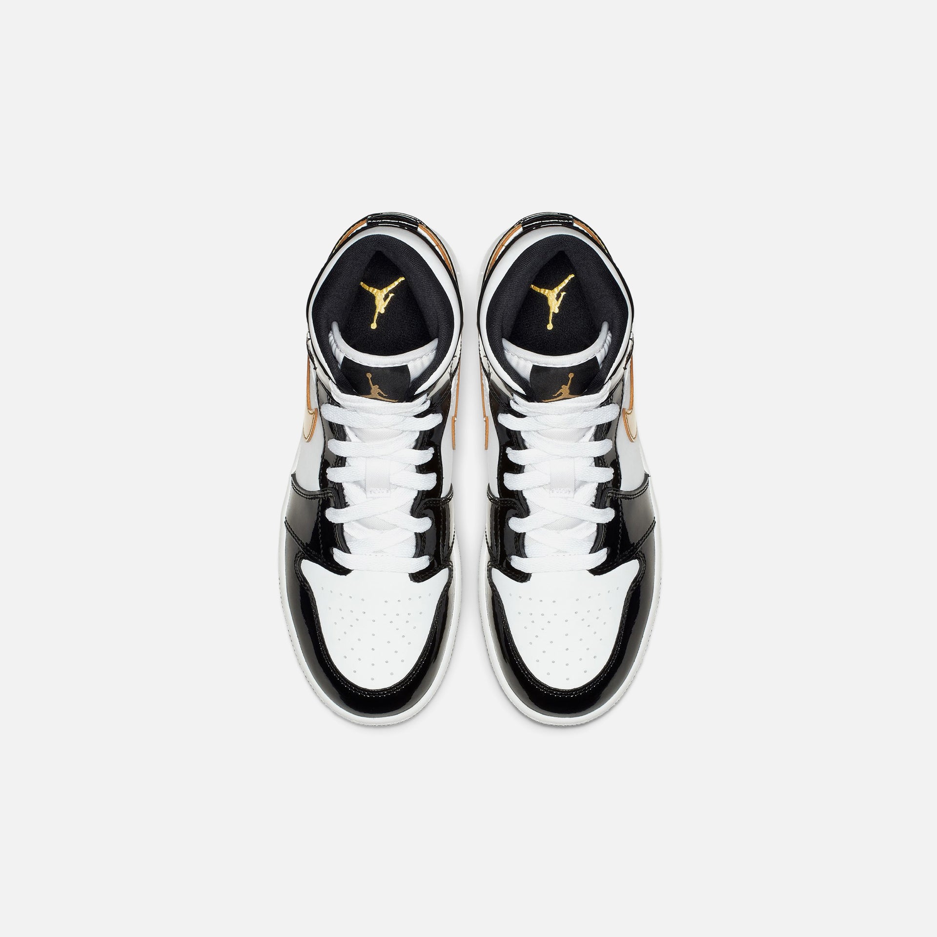 Nike GS Air Jordan 1 Mid SE - Black / Metallic Gold / White