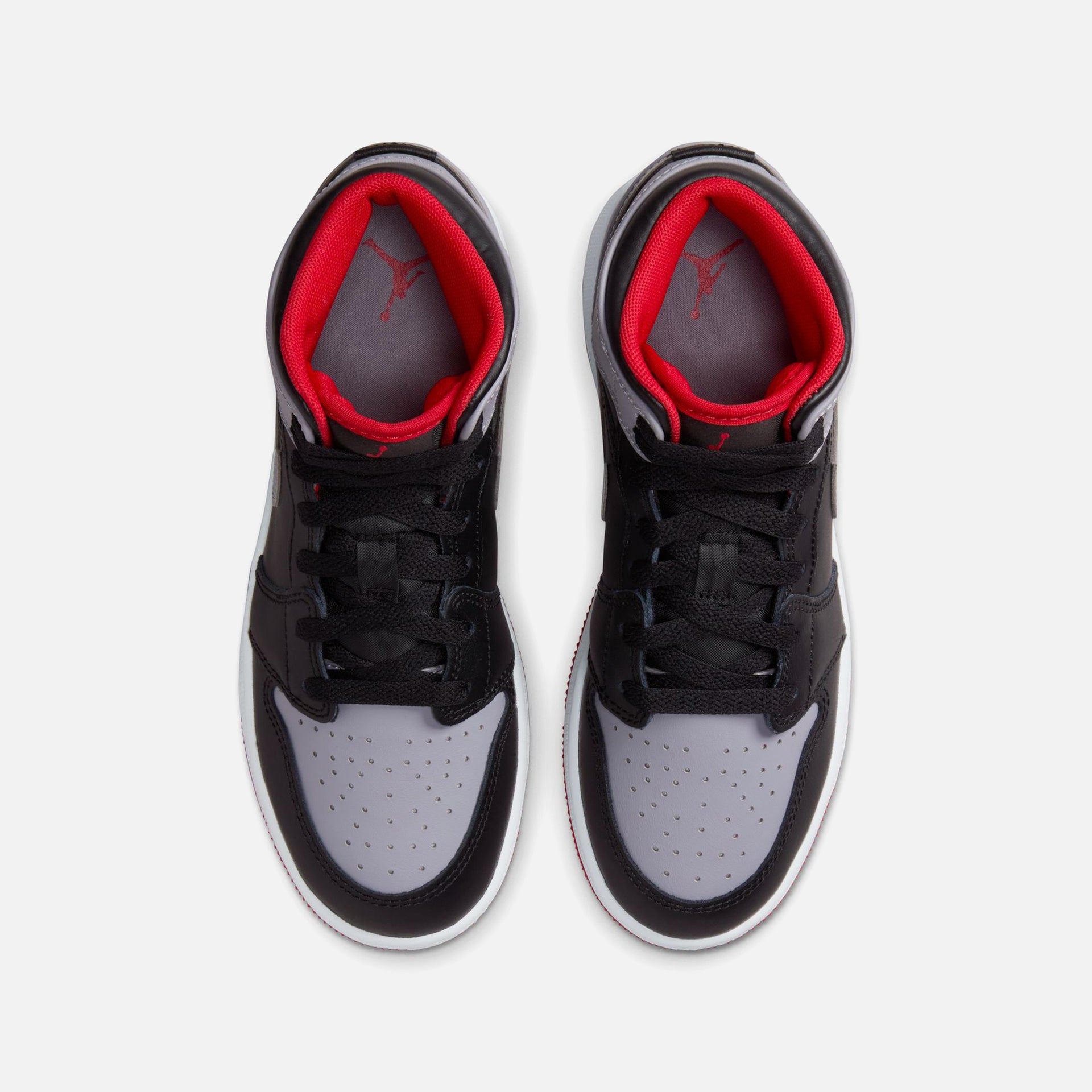 Jordan GS Air Jordan 1 Mid - Black / Cement Grey / Fire Red / White
