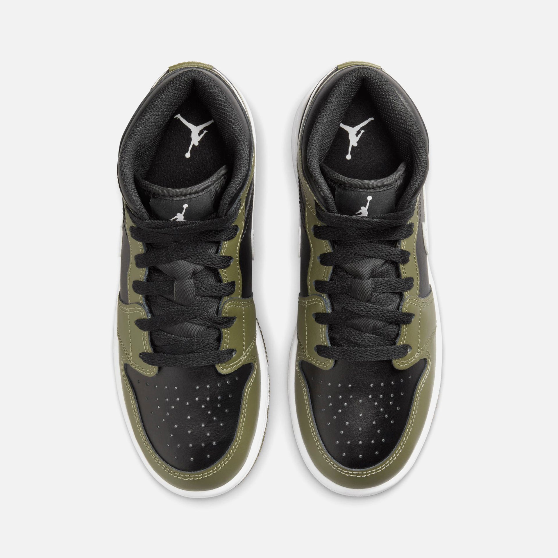 Jordan Air Jordan 1 Mid - Black / White / Medium Olive