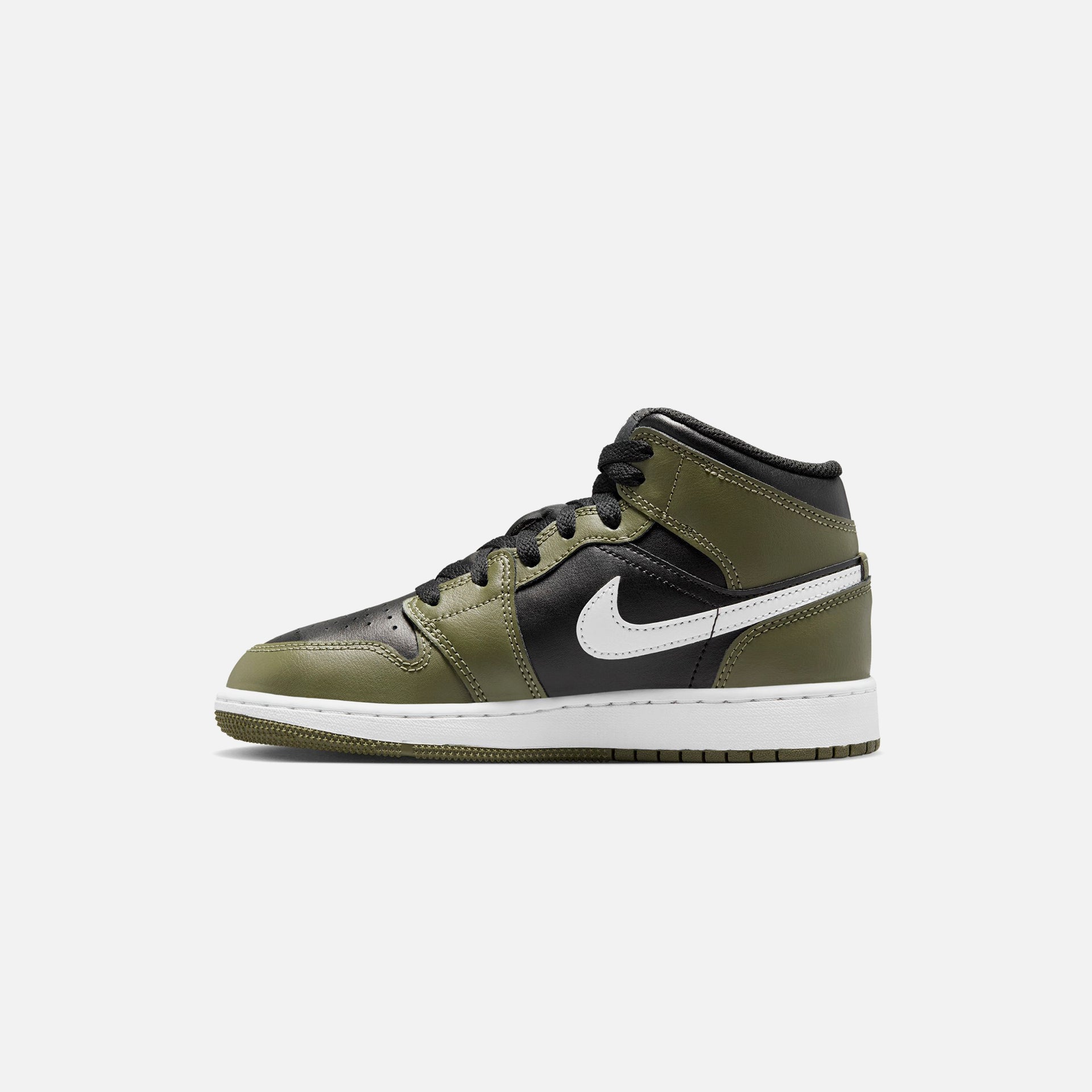 Jordan Air Jordan 1 Mid - Black / White / Medium Olive