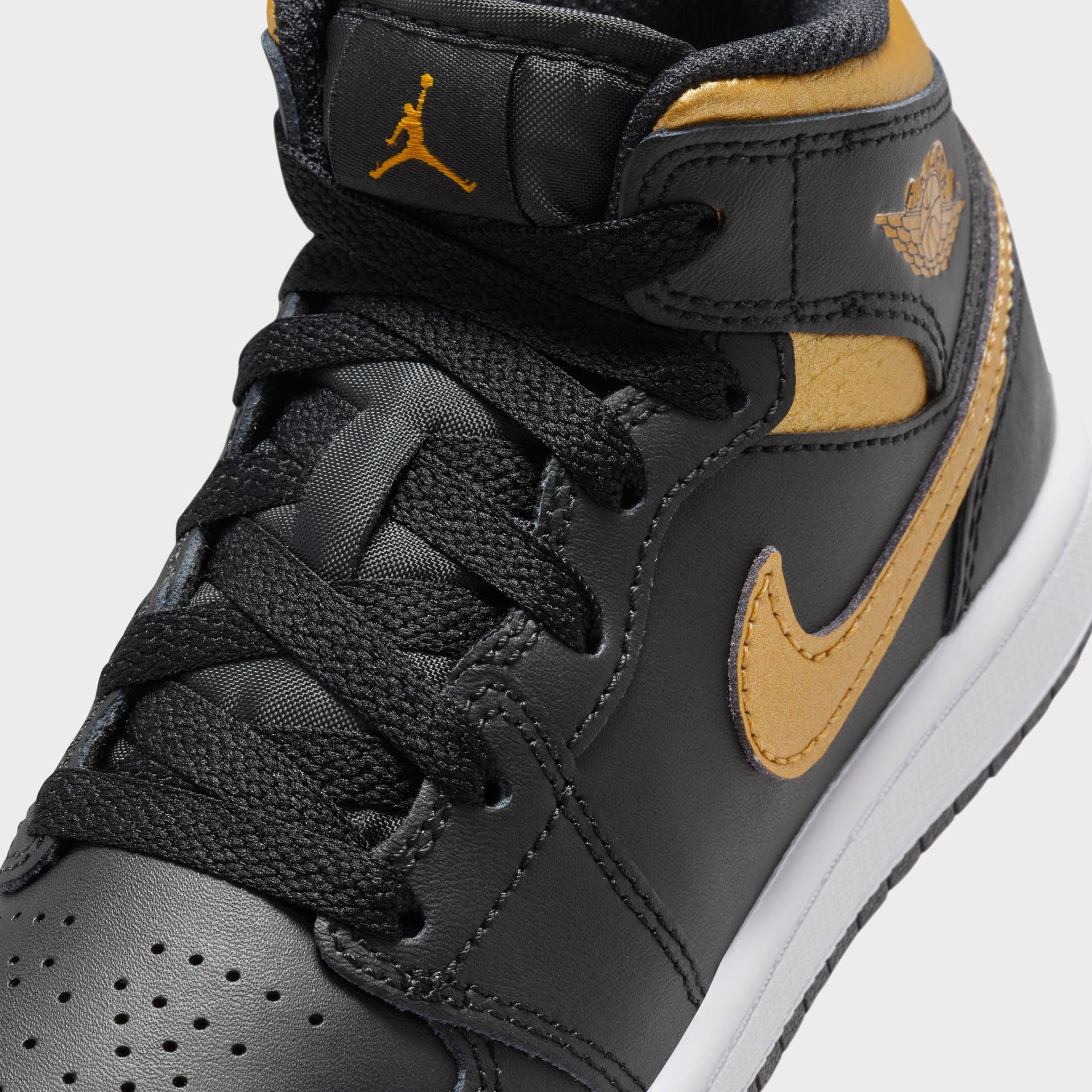 Jordan PS Air Jordan 1 Mid - Black / White / Metallic Gold
