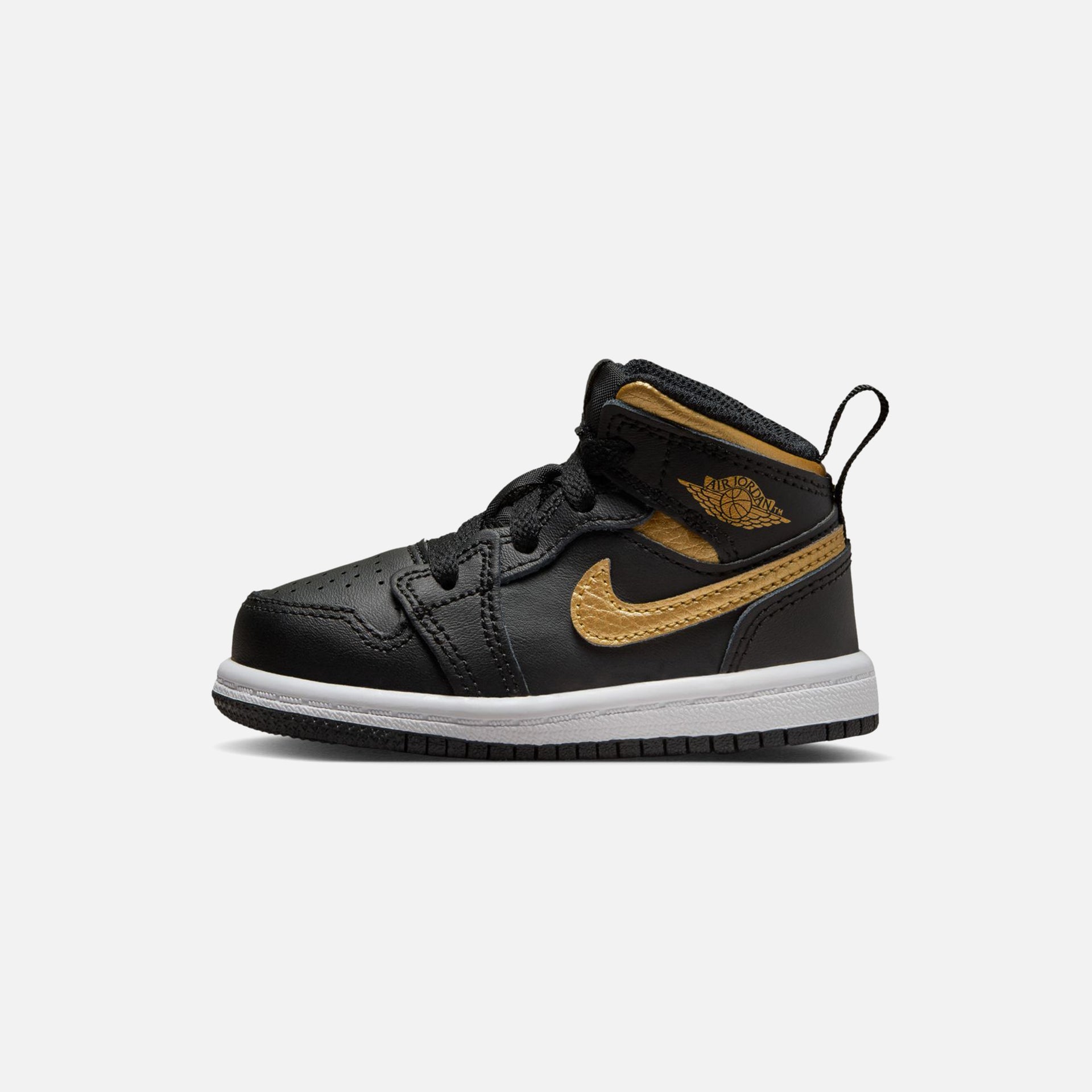 Jordan Air Jordan Toddler 1 Mid - Black / Metallic Gold / White