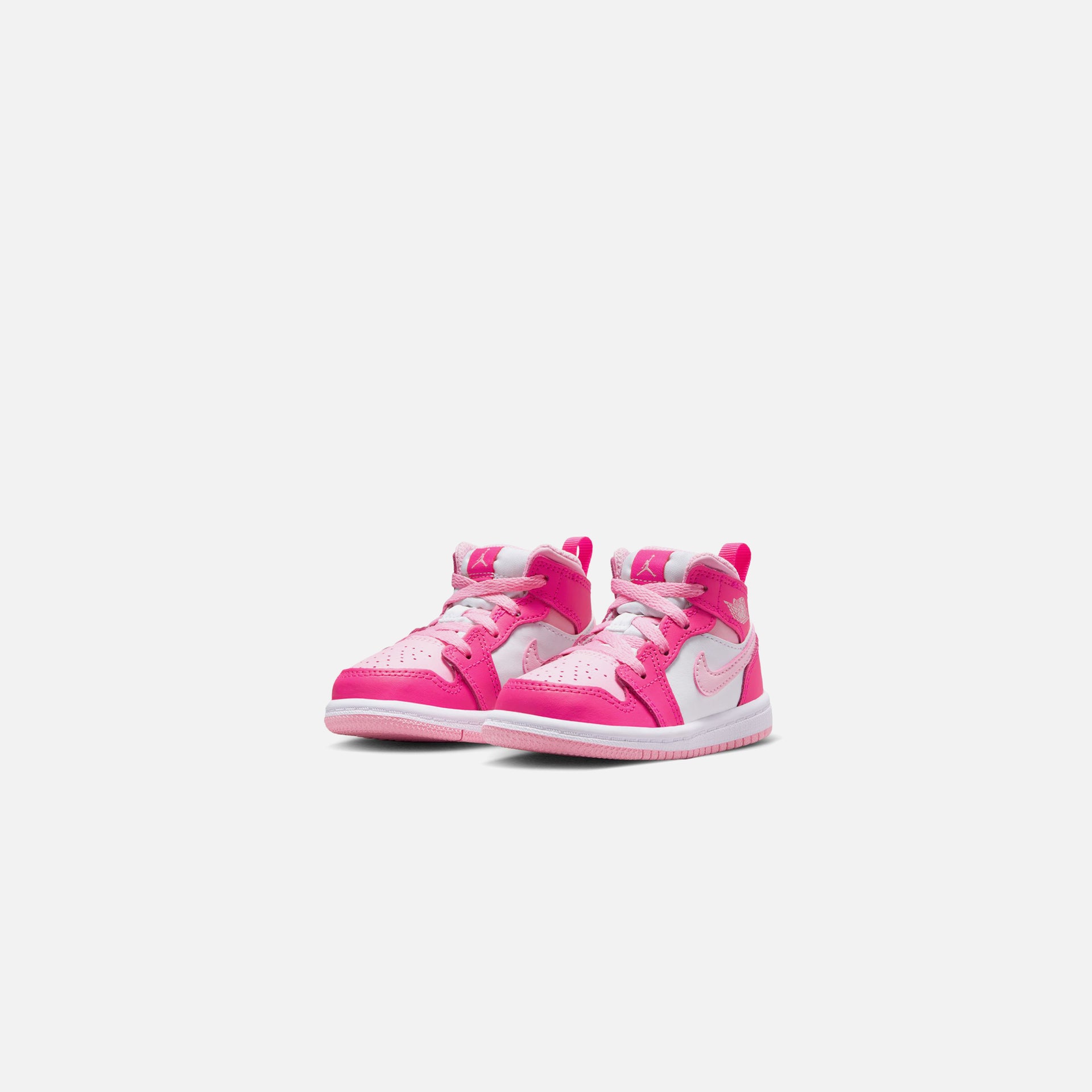 Nike TD Air Jordan 1 Mid - White / Med Soft Pink / Fierce Pink