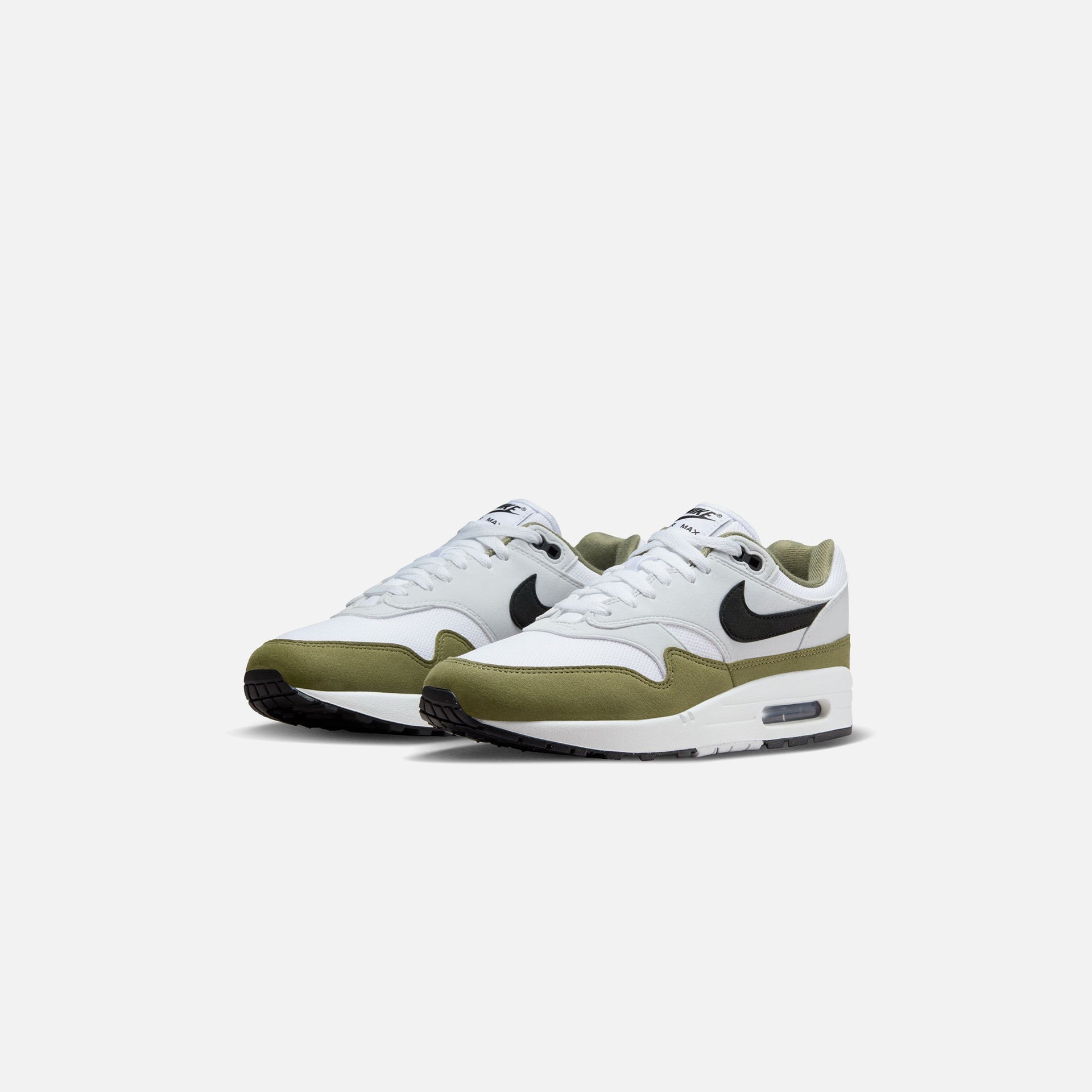 Nike Air Max 1 - White / Black / Pure Platinum / Medium Olive