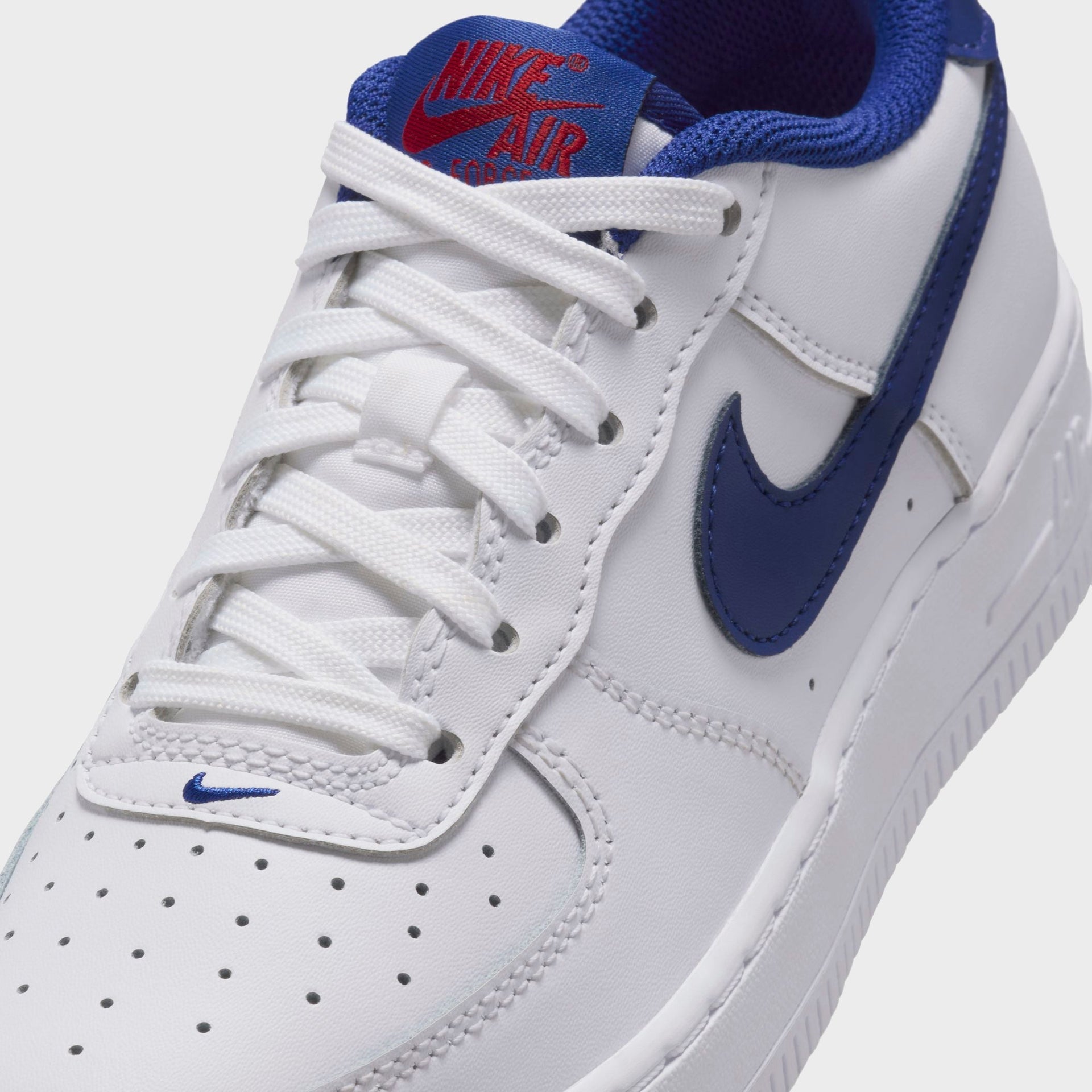 Nike GS Air Force 1 - White / University Red / Deep Royal Blue