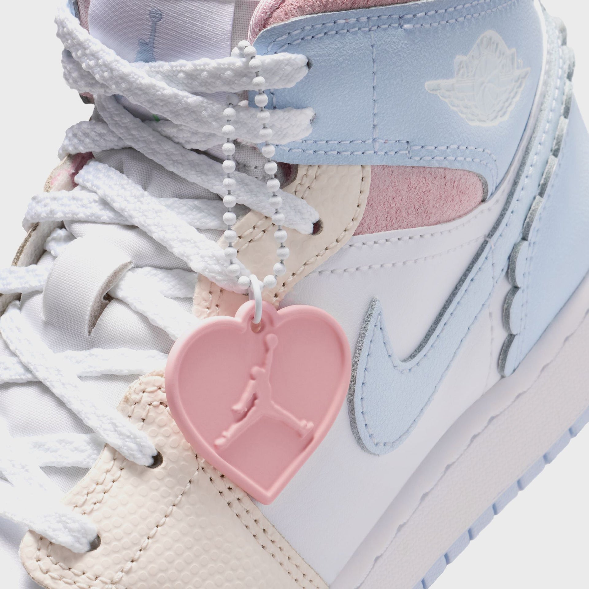 Jordan GS Air Jordan Mid SE - Half Blue / Pale Ivory / White