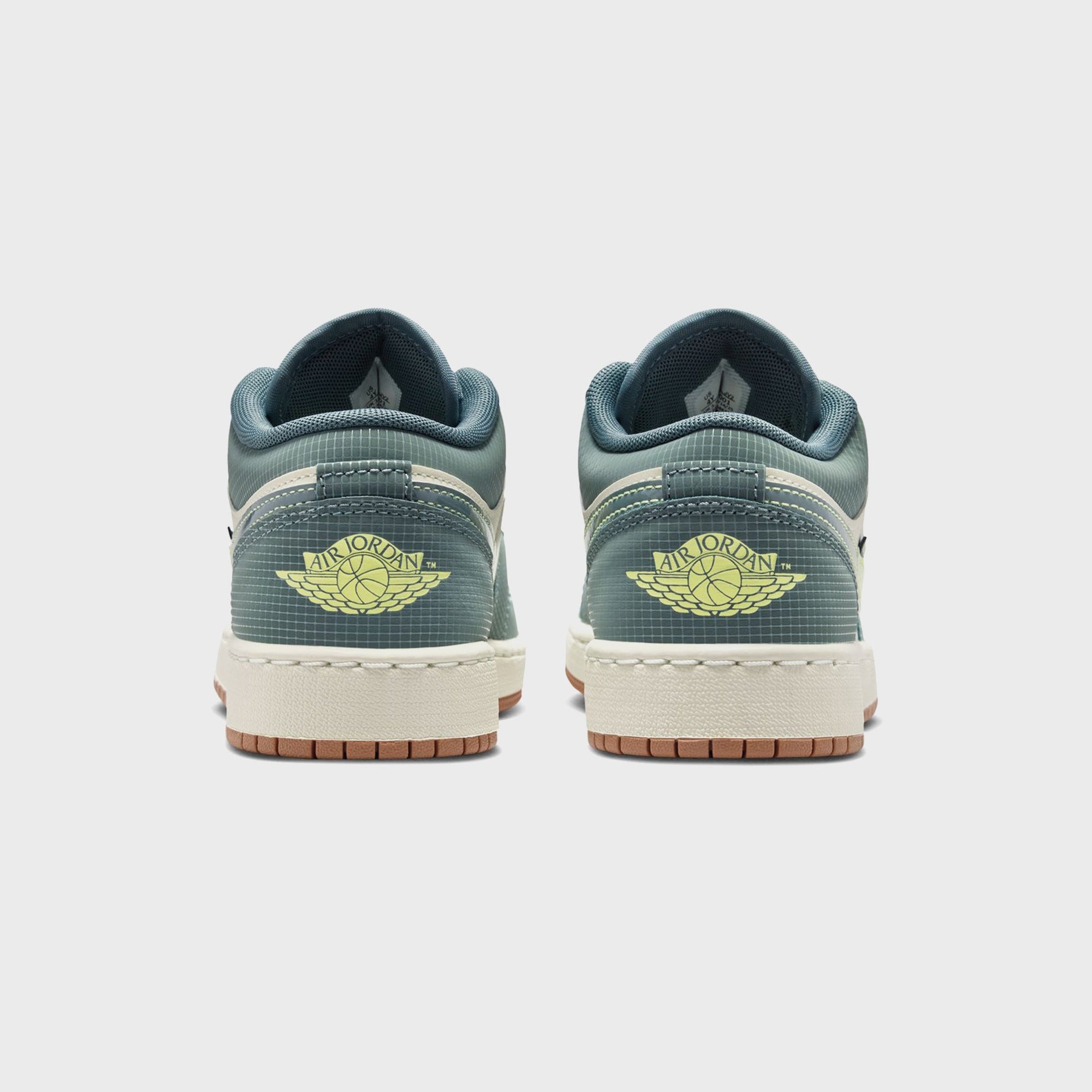 Jordan GS Air Jordan 1 Low SE - Sea Glass / Hasta / Gum Medium Brown / Light Lemon Twist