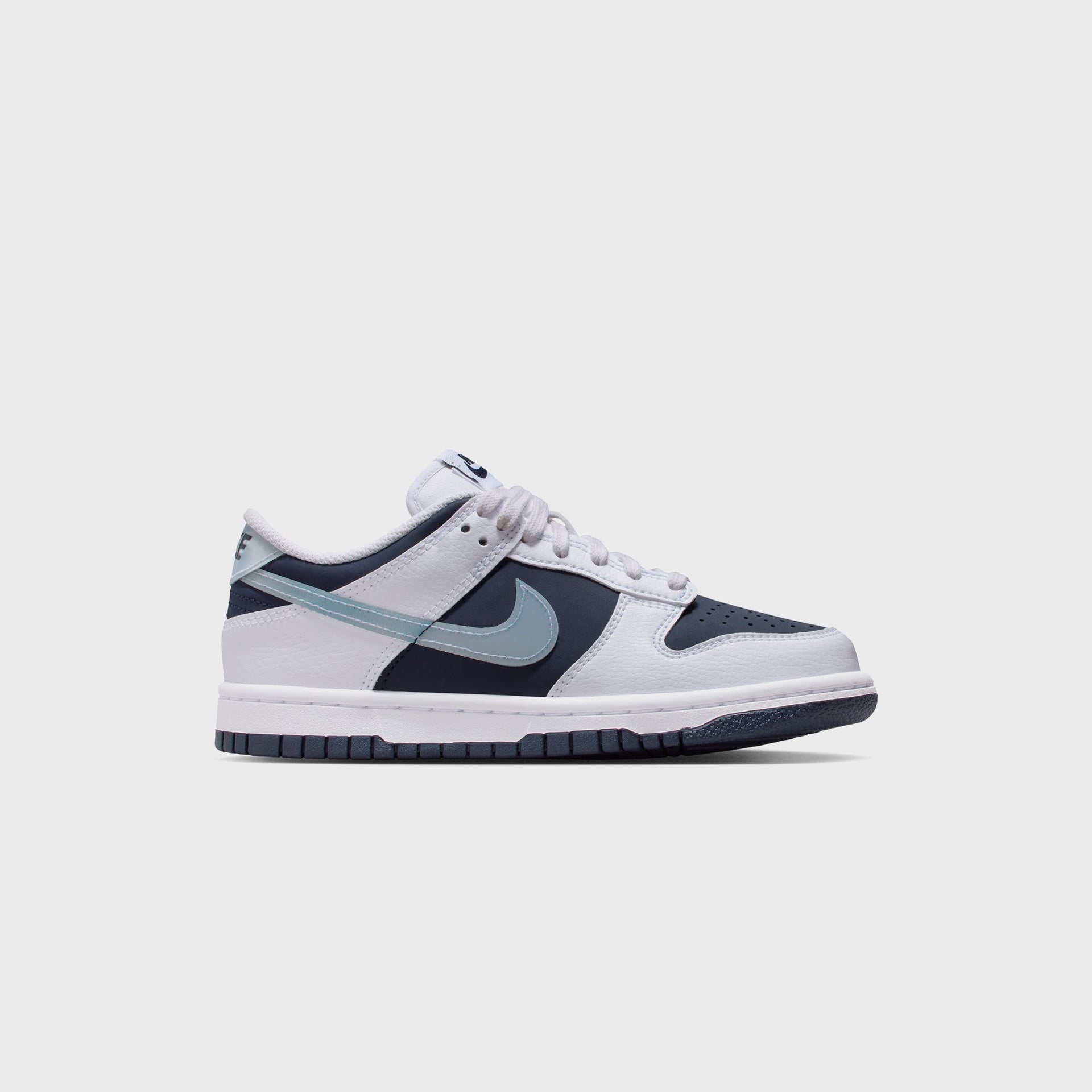 Nike GS Dunk Low - White / Light Armory Blue / Deep Royal Blue