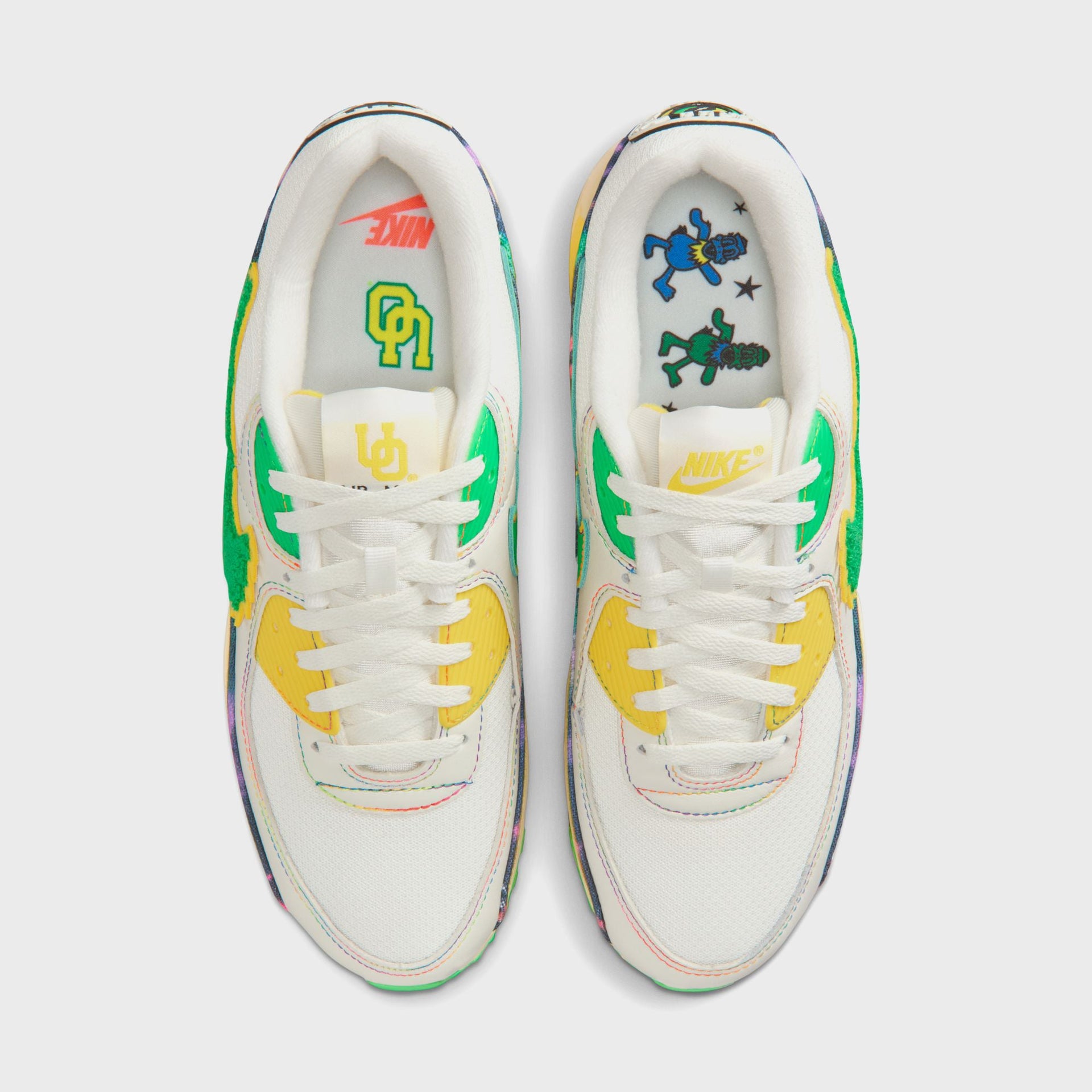 Nike x The Grateful Dead x University of Oregon Air Max 90 -  Sail / Green Shock / Yellow Strike