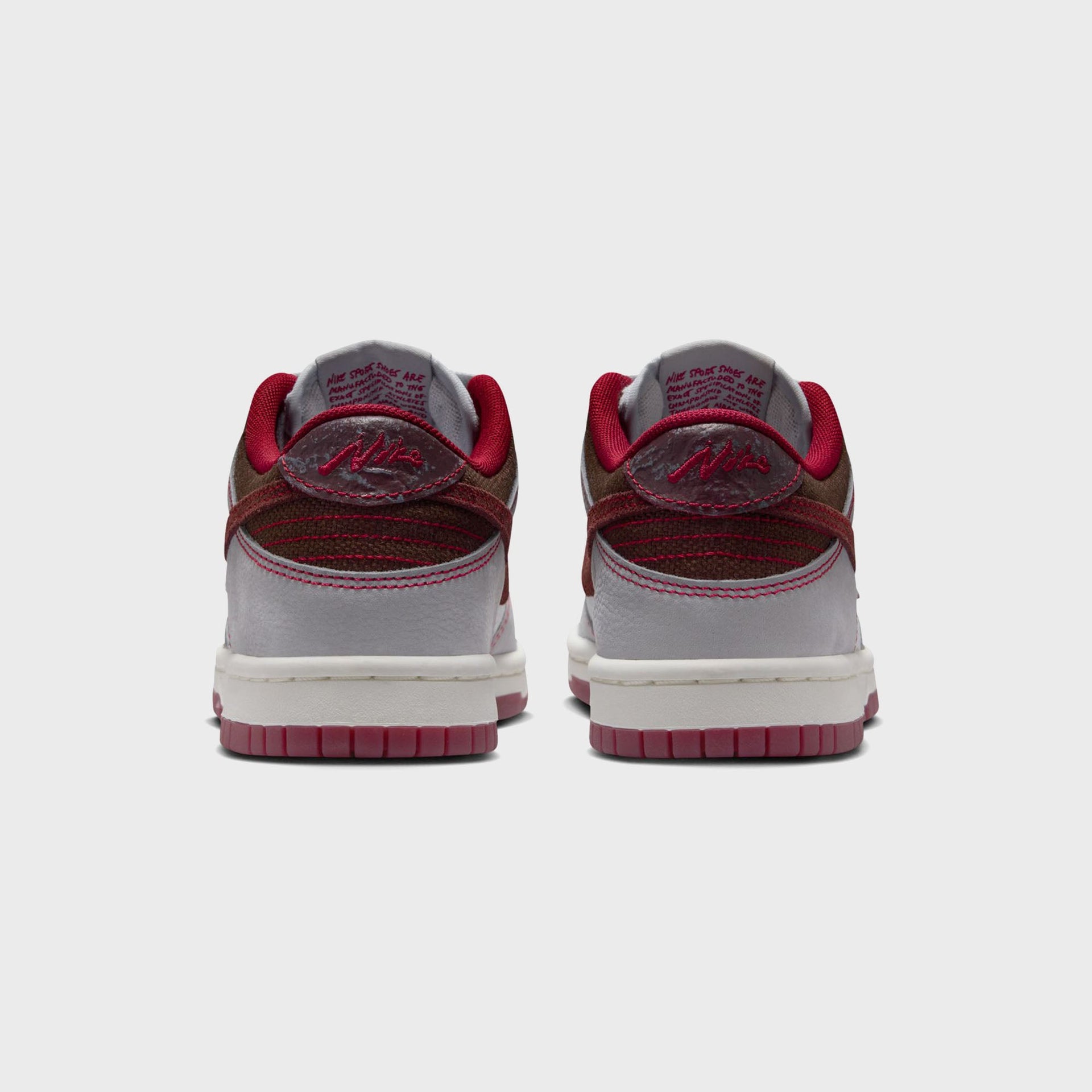 Nike GS Dunk Low LV8 1 - Pure Platinum / Wolf Grey / Team Red / Burgundy Crush