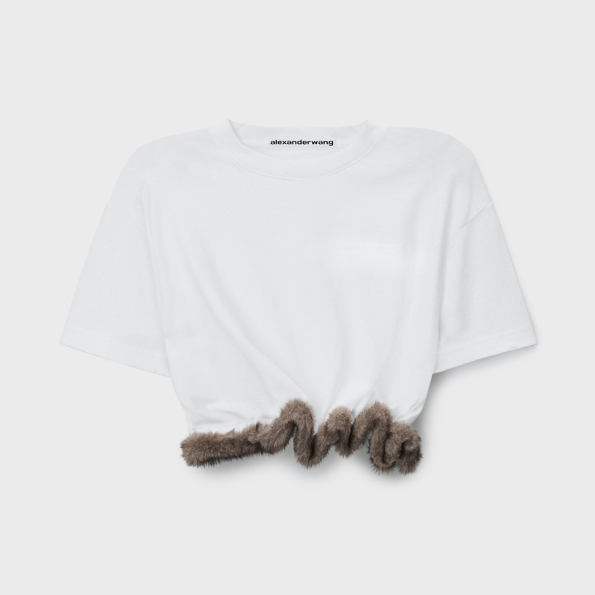 Alexander Wang Faux Fur Trim Tee - White