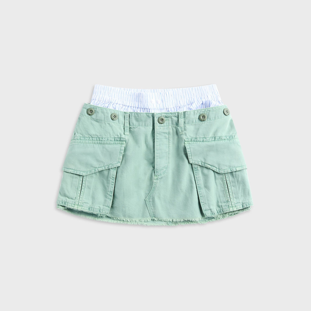 Alexander Wang Cargo Mini Skirt With Boxer Waistband - Washed Green Bay