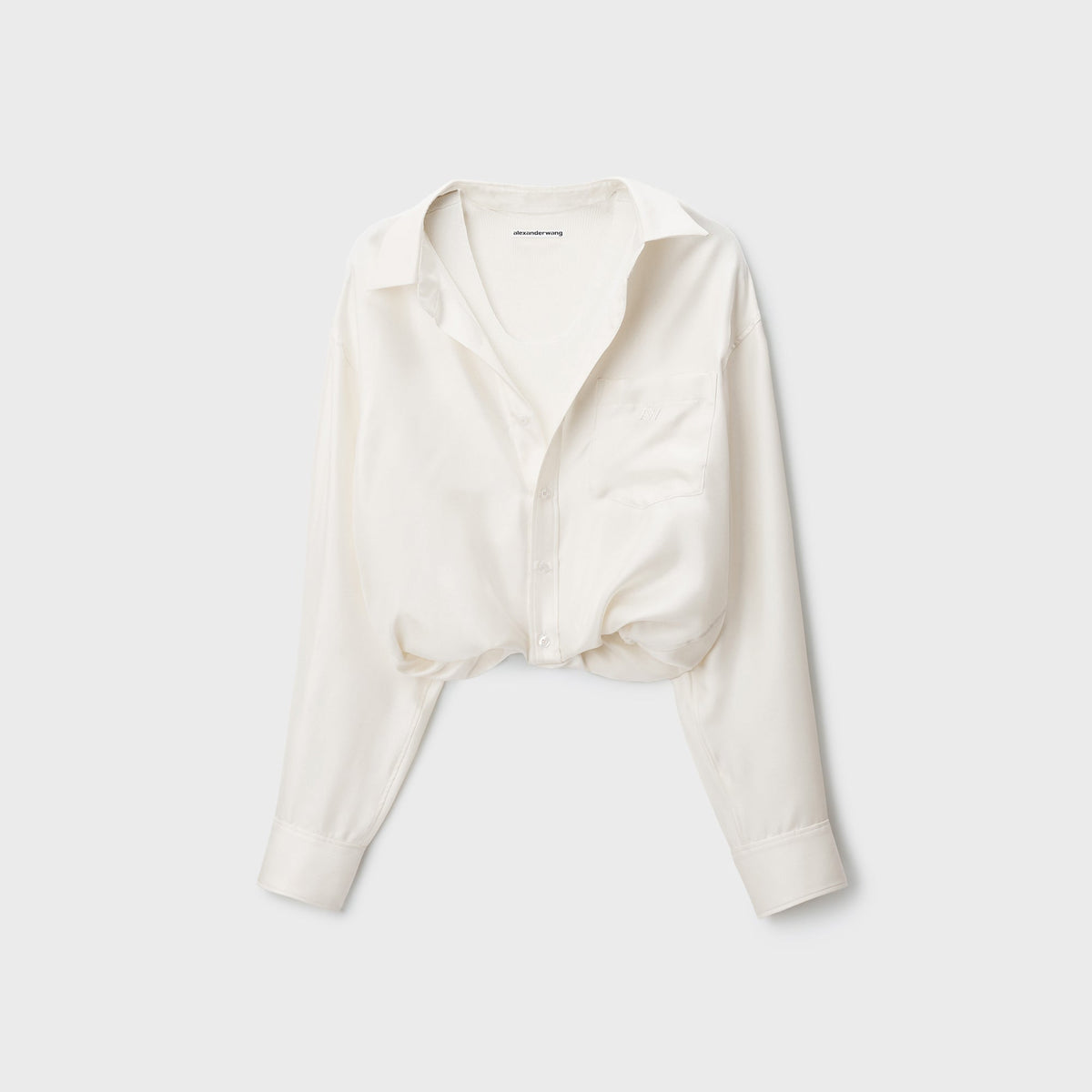 Alexander Wang Silk Layered Cami Shirt Top - Ivory
