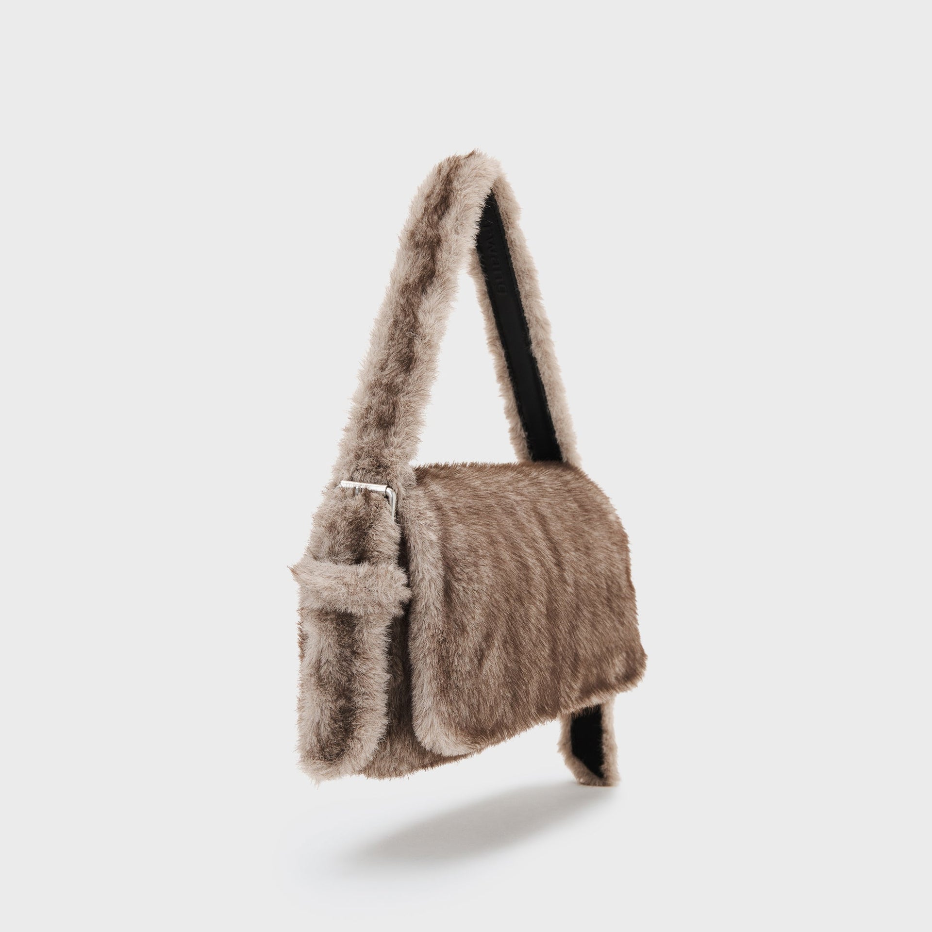 Alexander Wang Ricco Slim Flap Bag - Grey Faux Fur