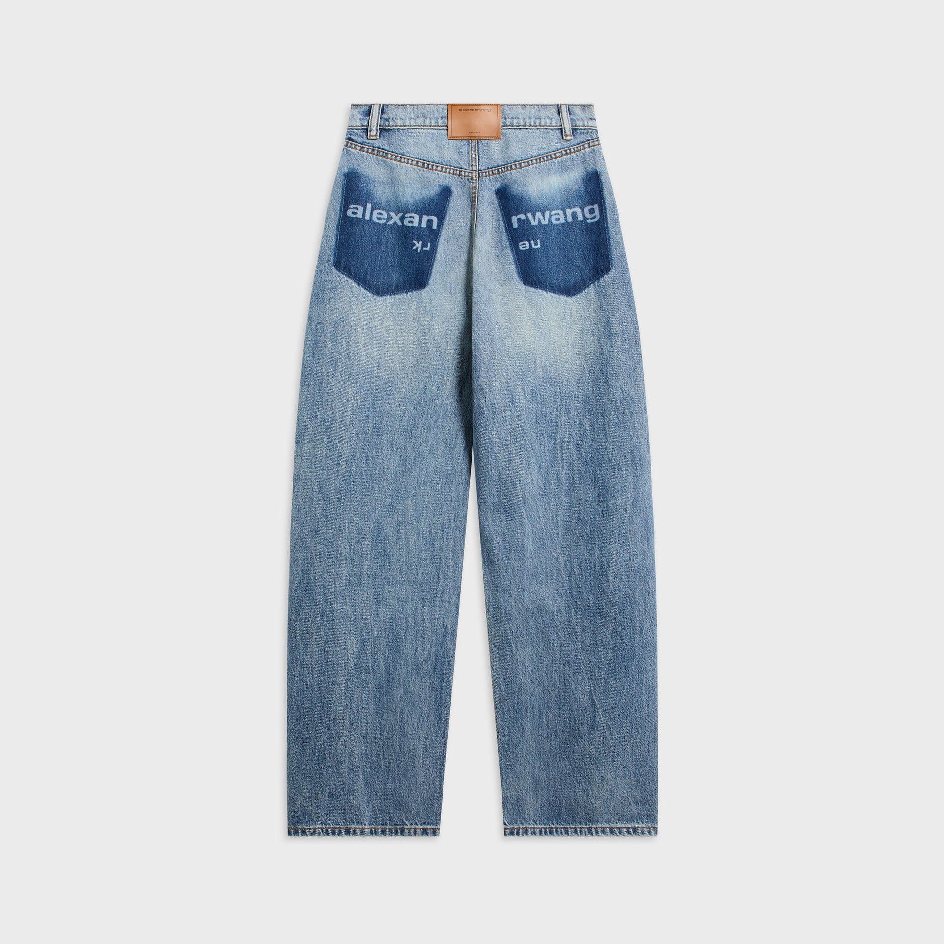Alexander Wang Logo Shadow Pocket Float Mid-Rise Relaxed Jean - Authentic Light Indigo