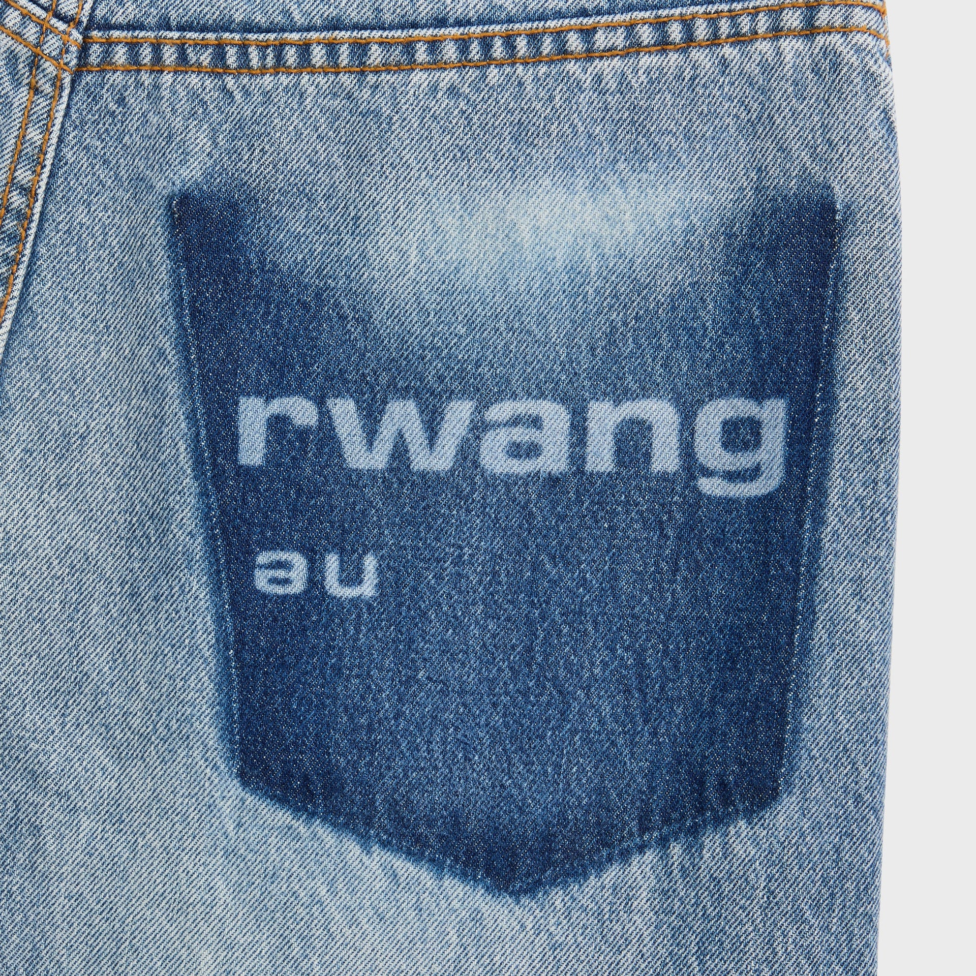 Alexander Wang Logo Shadow Pocket Float Mid-Rise Relaxed Jean - Authentic Light Indigo