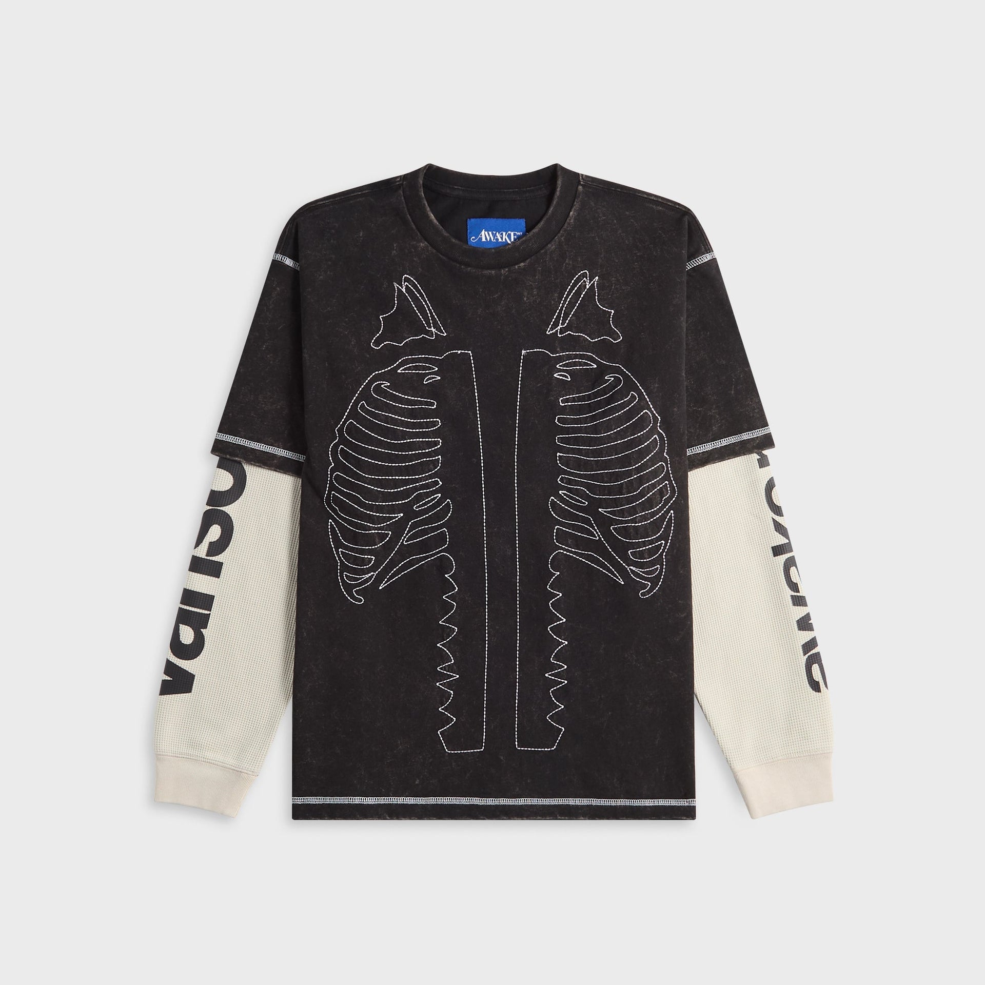 Awake NY Vanson Bones Waffle Tee - Black