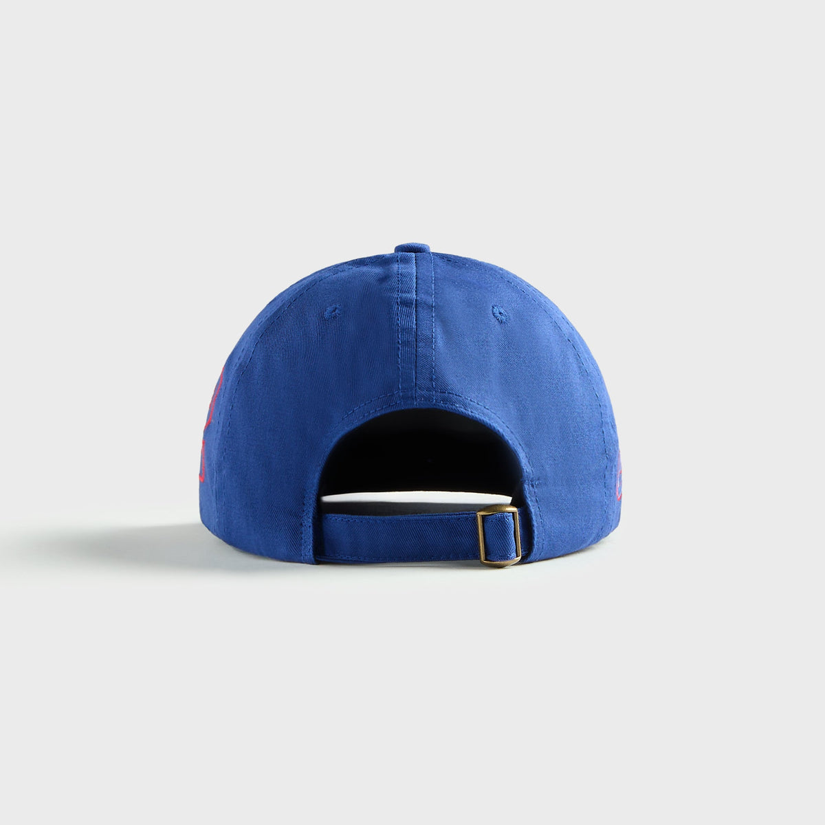 Awake NY Crown Dad Hat in Blue, blue cap, back view showing the adjustable strap