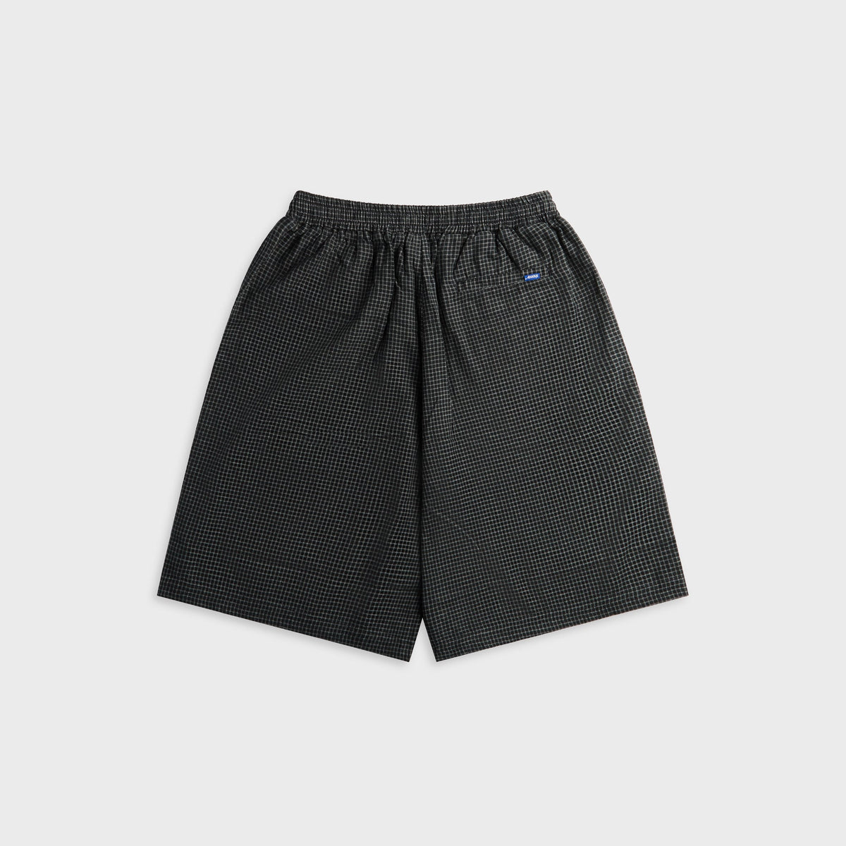 Awake Brighton Shorts in Black, charcoal textured shorts, back view