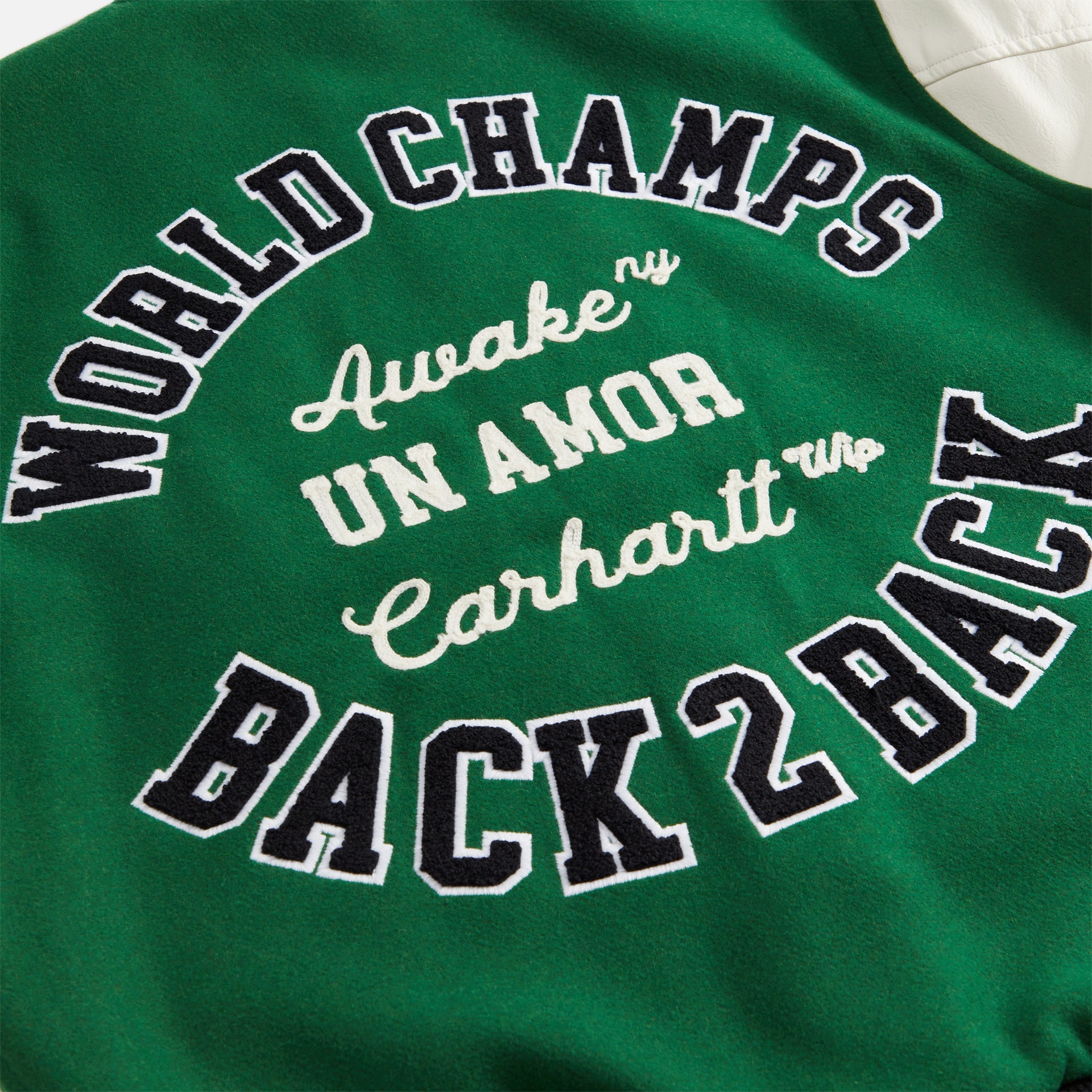 Awake NY x Carhartt WIP Teddy Jacket - Dark Green / Ivory