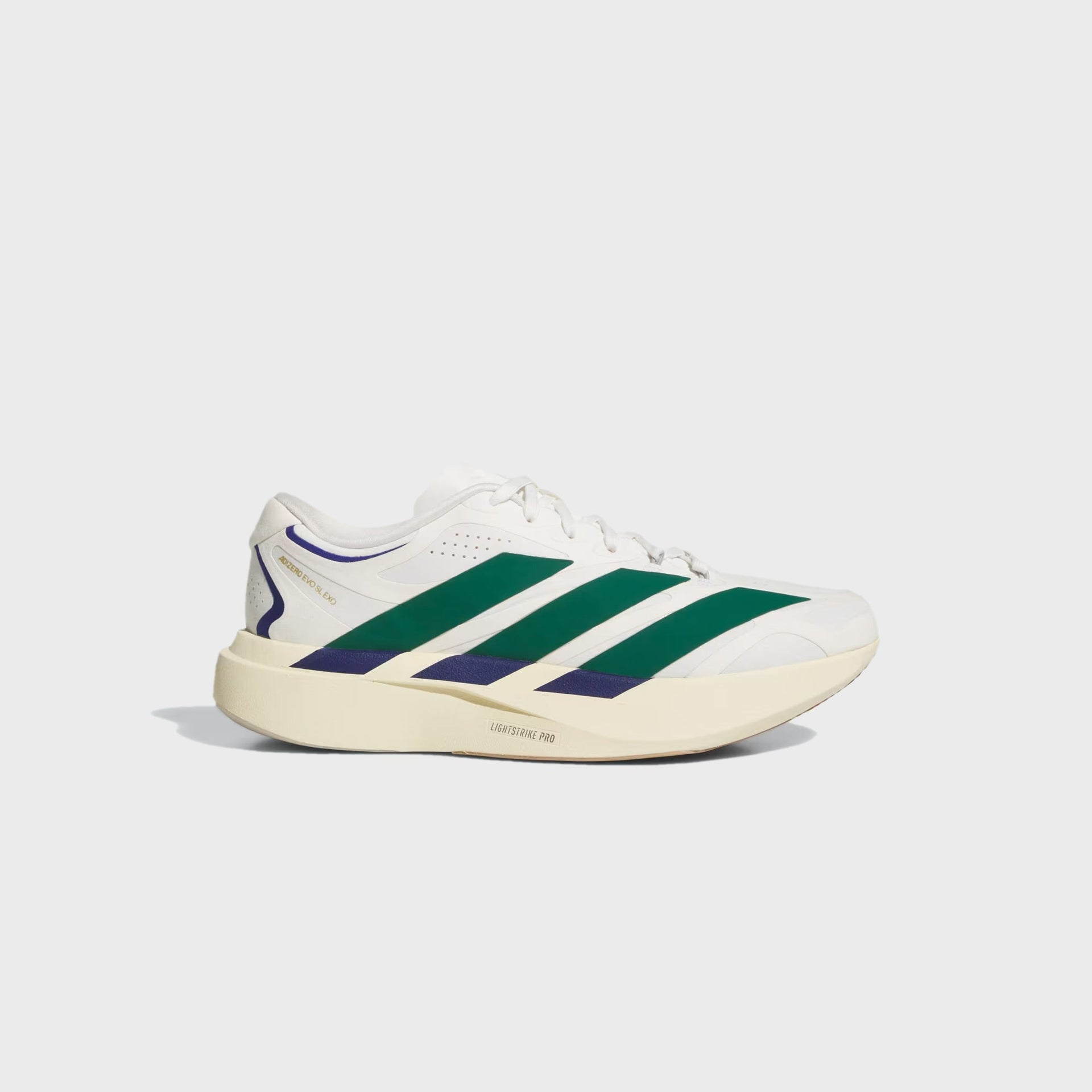 adidas Adizero Evo SL Exo Suede - Core White / Collegiate Green / Cream White