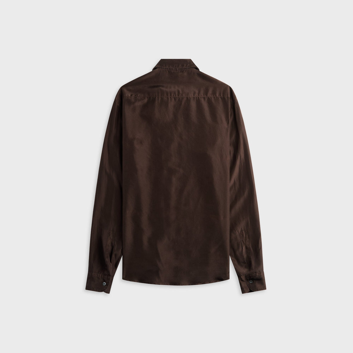Barena Maridola Shirt in Caffe, brown satin button-up shirt, back view