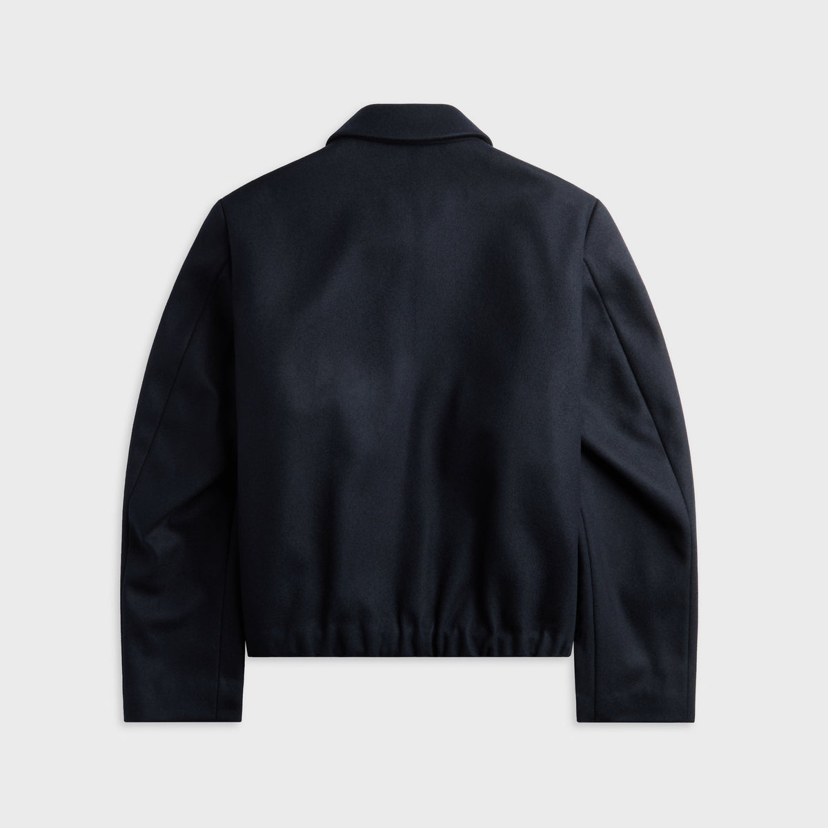 Barena Ovidio Caramal Coat in Navy, dark navy zip-up jacket, back view