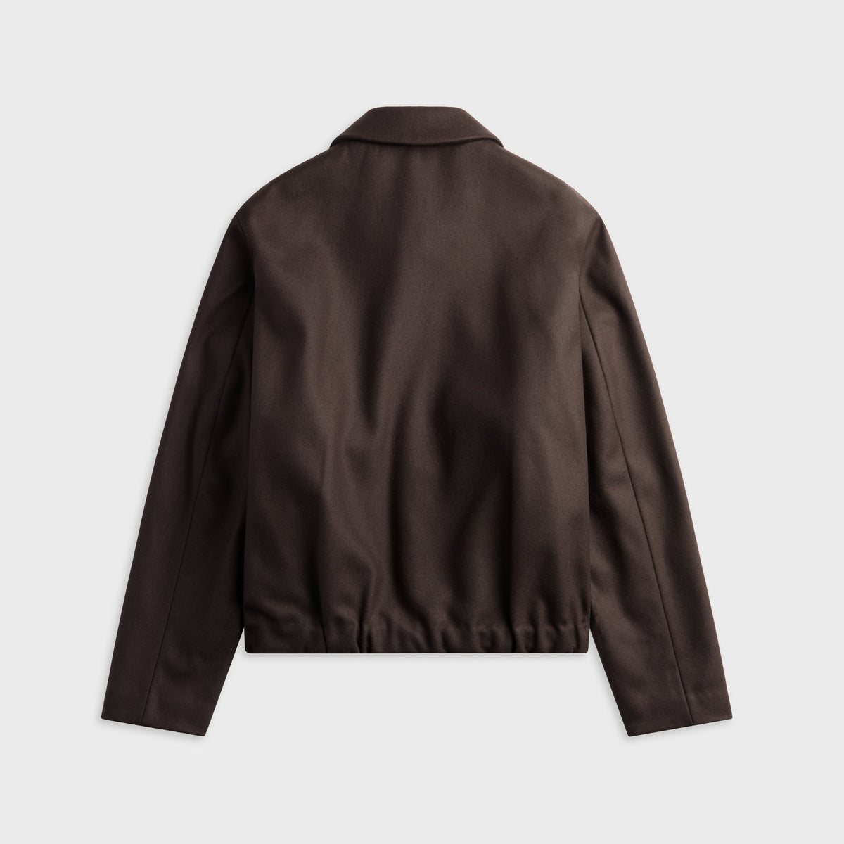 Barena Caramal Coat in Bruno, dark brown zip-up jacket, back view
