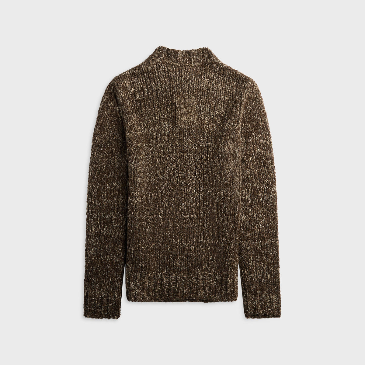 Barena Maresel Sweater in Bruno, brown melange knit crewneck sweater, back view