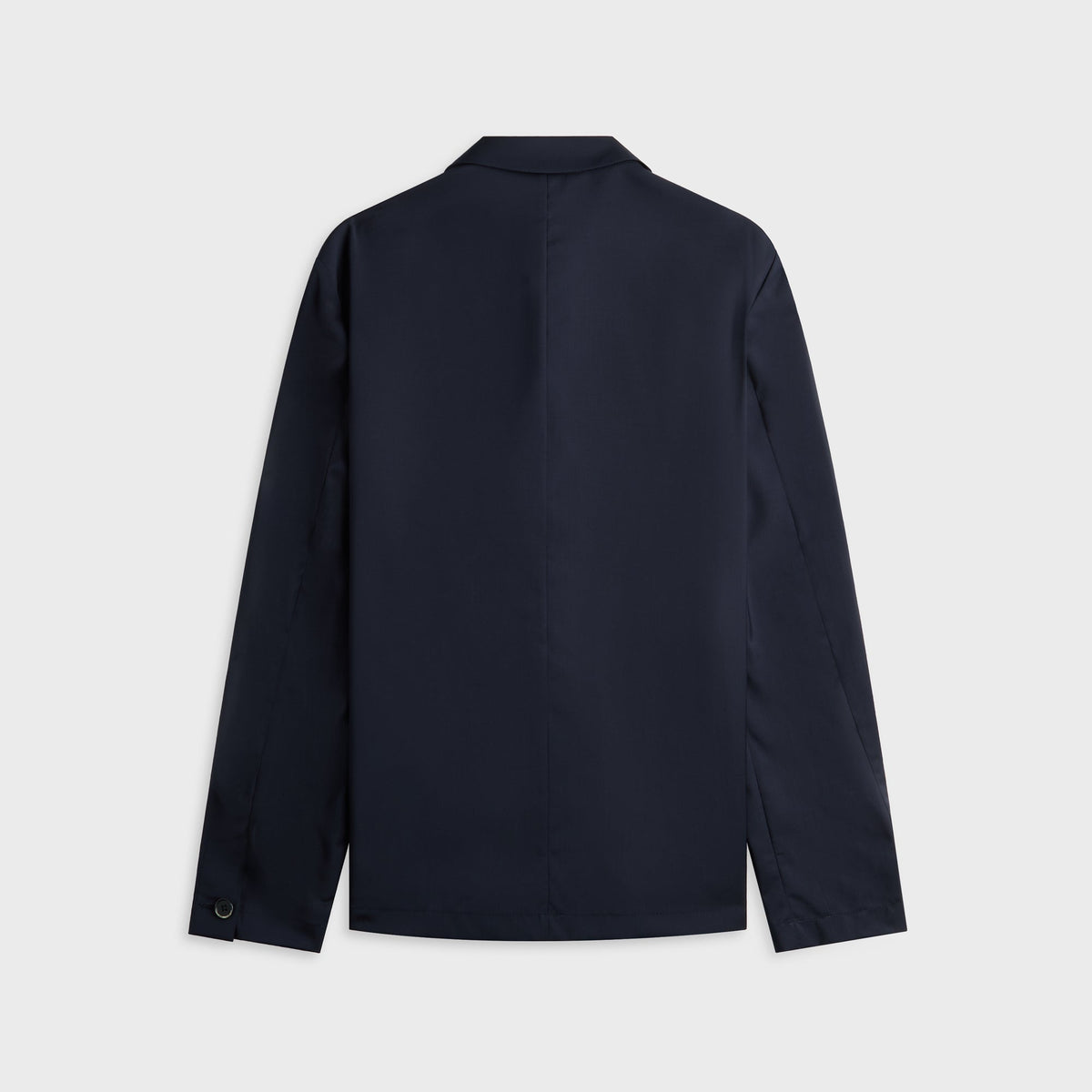 Barena Visal Tropical Overshirt in Navy, dark navy button-up overshirt, back view