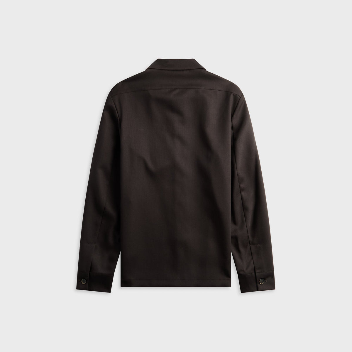 Barena Cedrone Ligio Bruno Overshirt in Bruno, dark brown button-up overshirt, back view