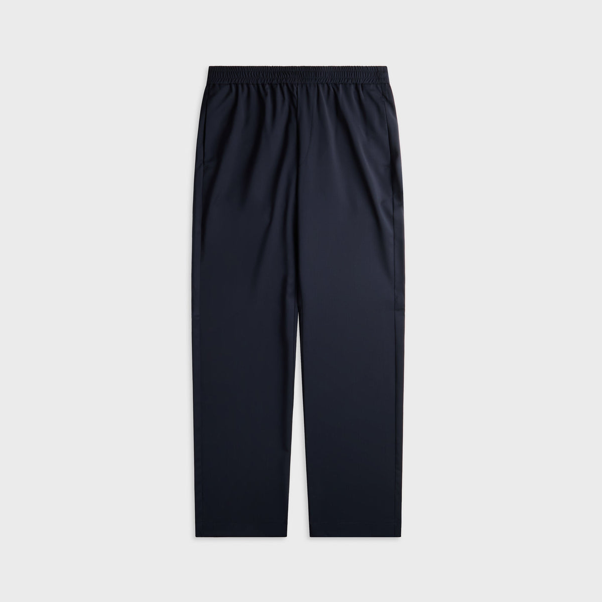 Barena Bativoga Tropical Trousers in Navy, dark elastic-waist trousers, front view