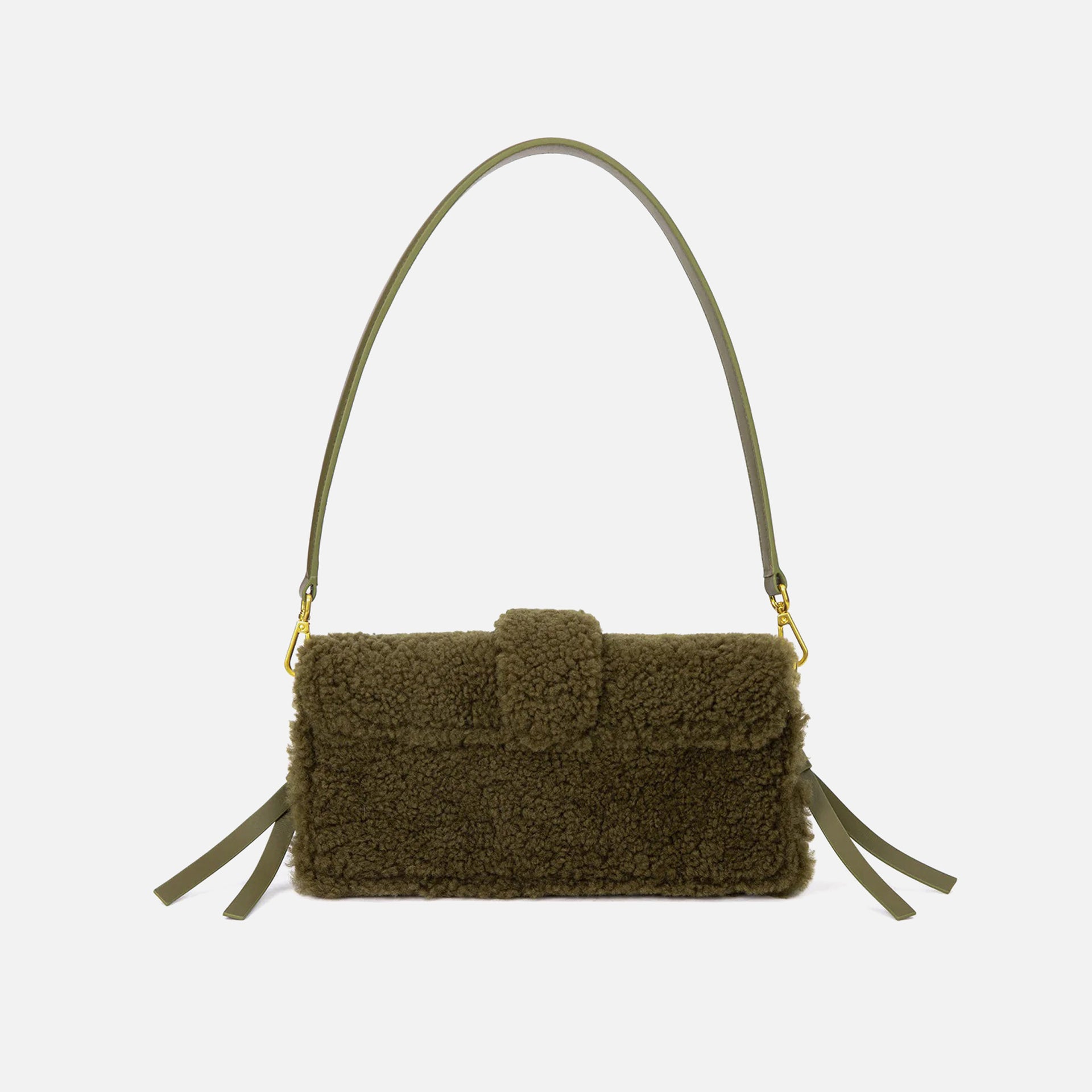 Brandon Blackwood Nia Shearling Bag - Olive