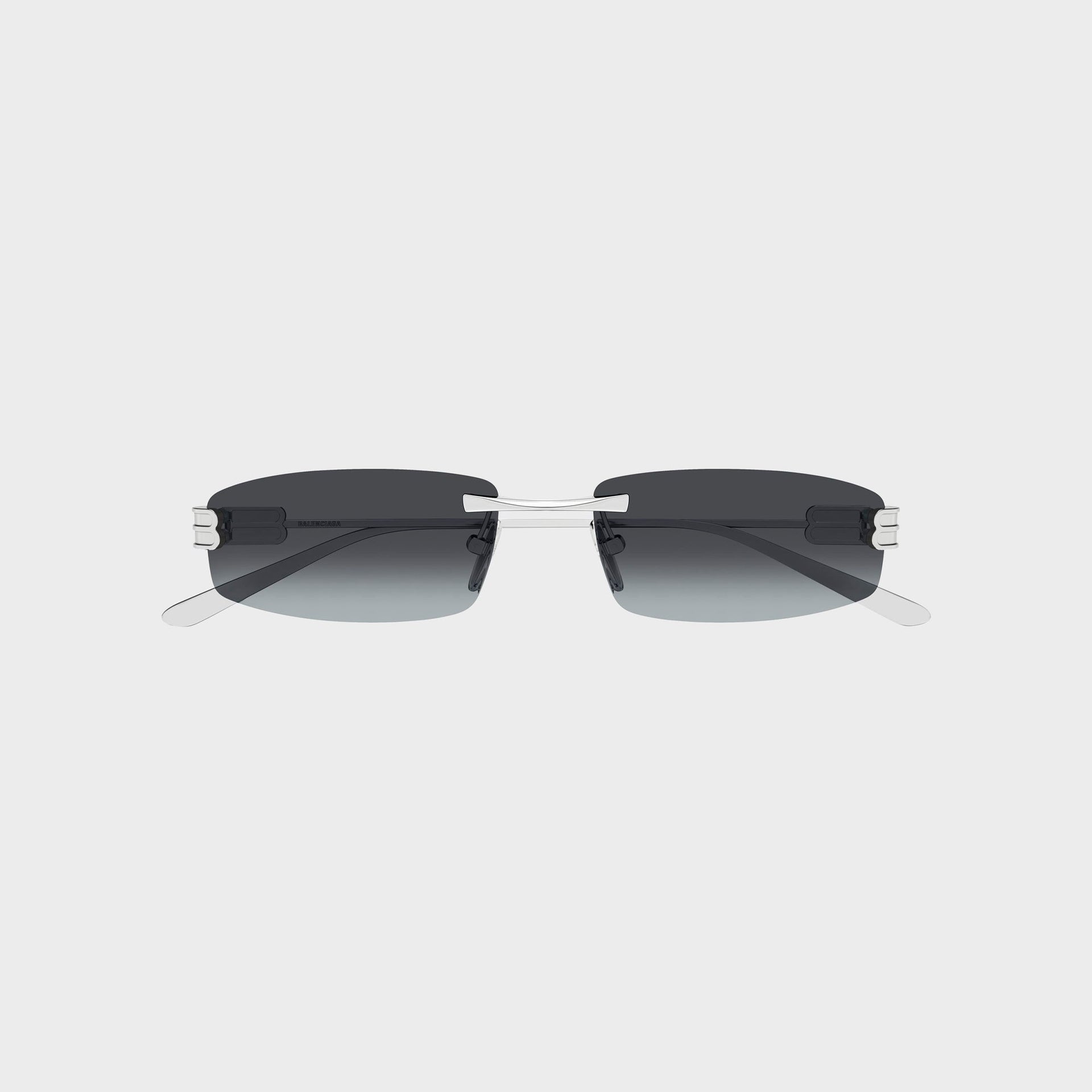 Balenciaga BB0488S Rectangle Sunglasses - Silver / Smoke