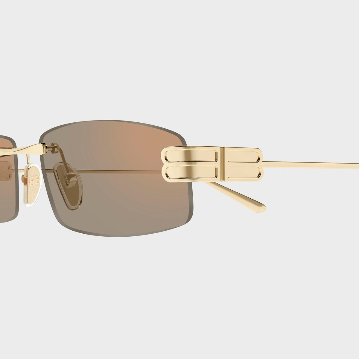 Balenciaga Metal Sunglasses - Gold / Pink