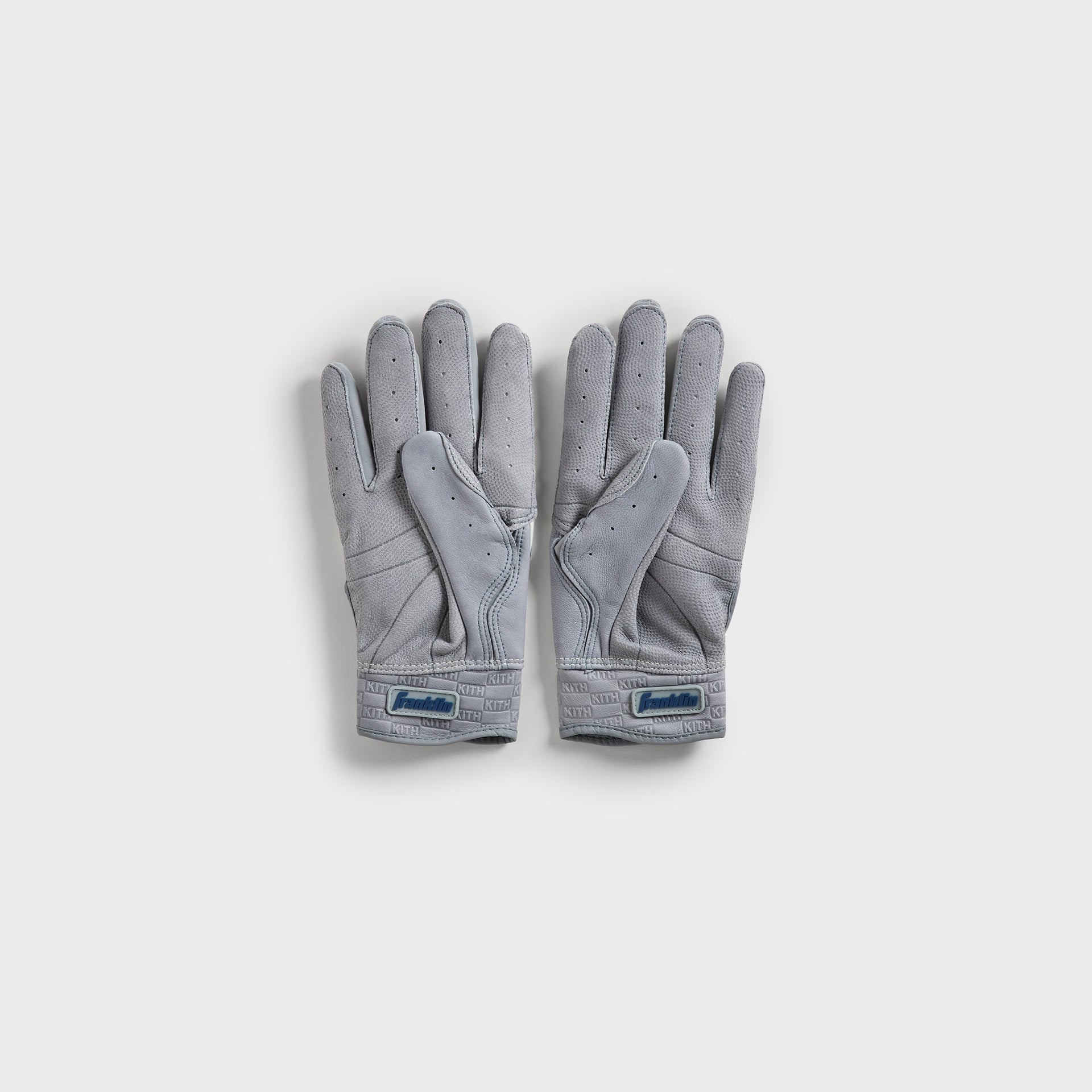 Kith & Franklin CFX Pro batting gloves - flat lay back-of-hand view in grey